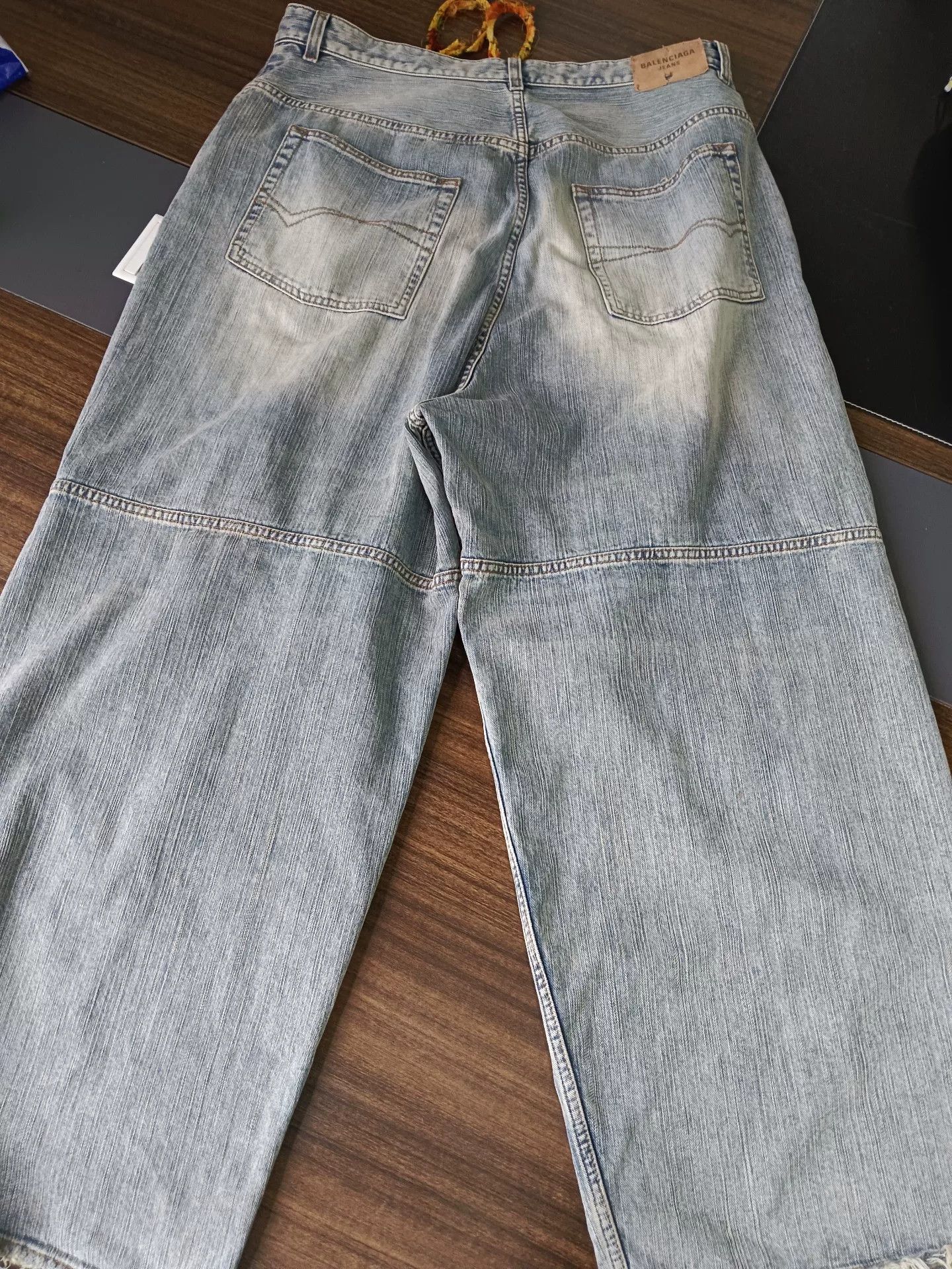 Balenciaga Balenciaga Drawstring Light Blue Panelled Jeans S Size US 30 / EU 46 - 6 Thumbnail