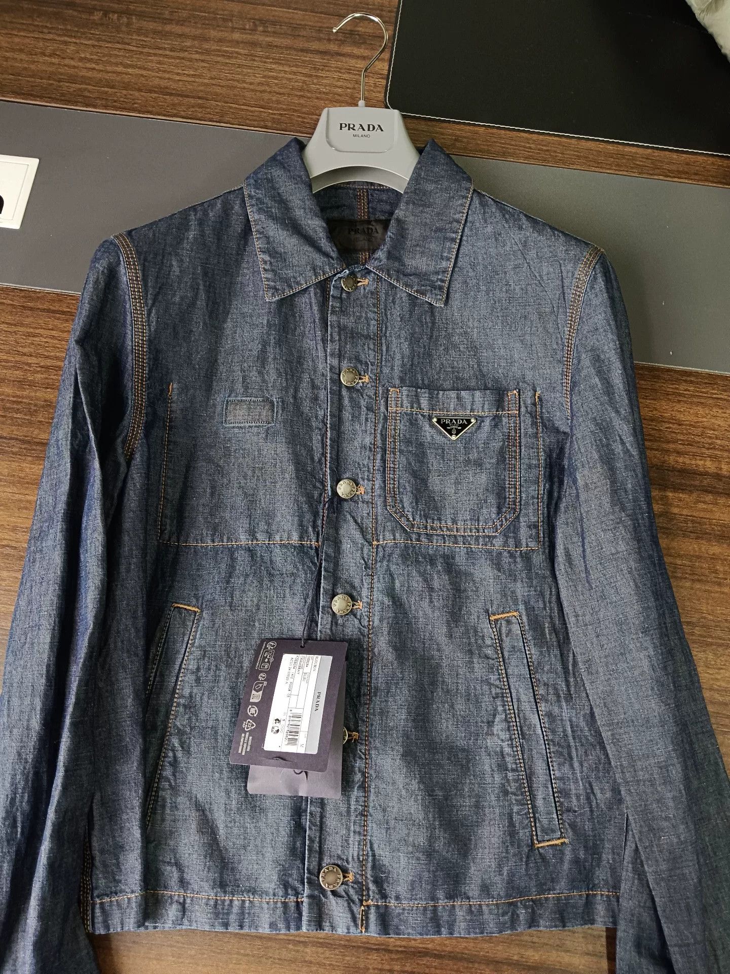 Prada Prada Triangle Logo Denim Jacket US M Size US M / EU 48-50 / 2 - 2 Thumbnail