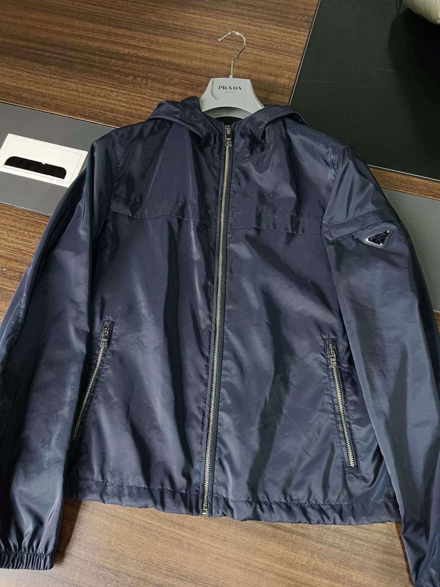 Prada Prada Triangle Logo Hooded Nylon Jacket 50 Size US M / EU 48-50 / 2 - 2 Thumbnail