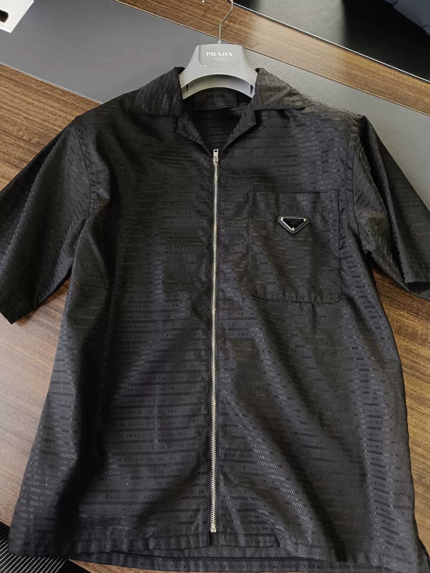 Prada Prada Full Logo Re-Nylon Zip Shirt XS Size US XS / EU 42 / 0 - 2 Thumbnail