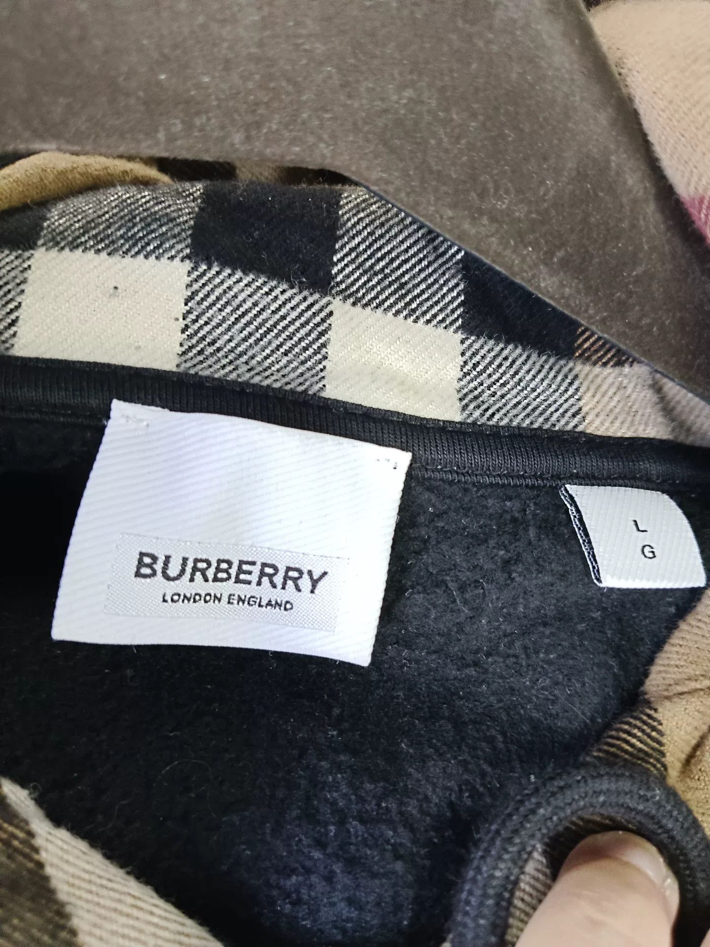 Burberry Burberry Check Lined Zip-Up Hoodie Size L Size US L / EU 52-54 / 3 - 5 Thumbnail