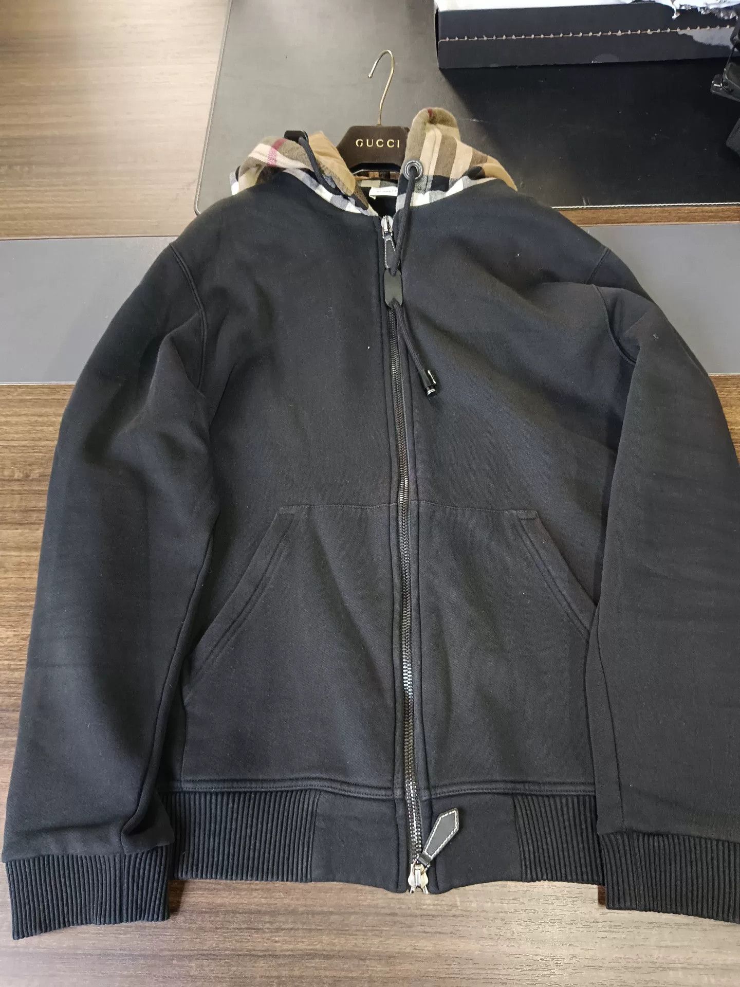 Burberry Burberry Check Lined Zip-Up Hoodie Size L Size US L / EU 52-54 / 3 - 2 Thumbnail