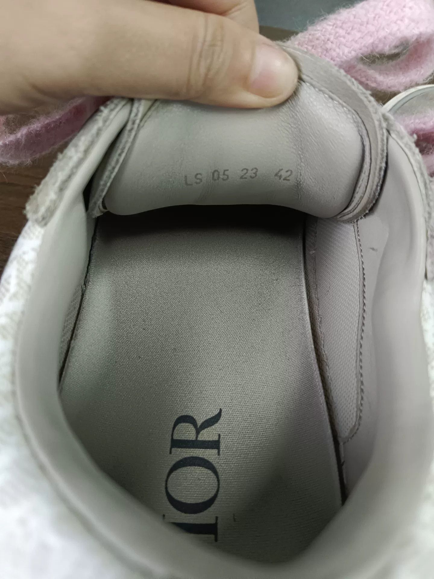 Dior Dior B33 Gray Suede Pink Lace Sneakers EU 42 Size US 9 / EU 42 - 6 Thumbnail