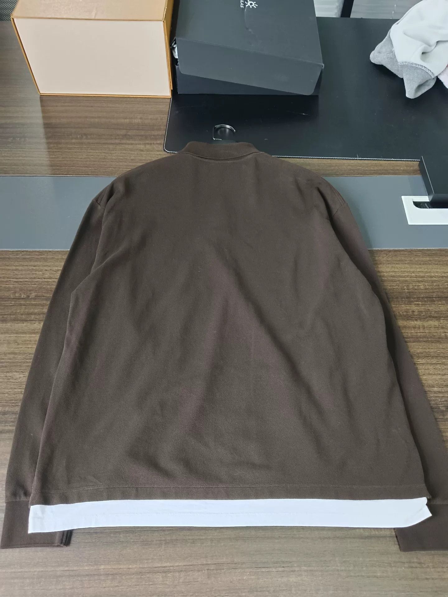Miu Miu Miu Miu Brown Layered Long Sleeve Polo S Size US S / EU 44-46 / 1 - 6 Thumbnail