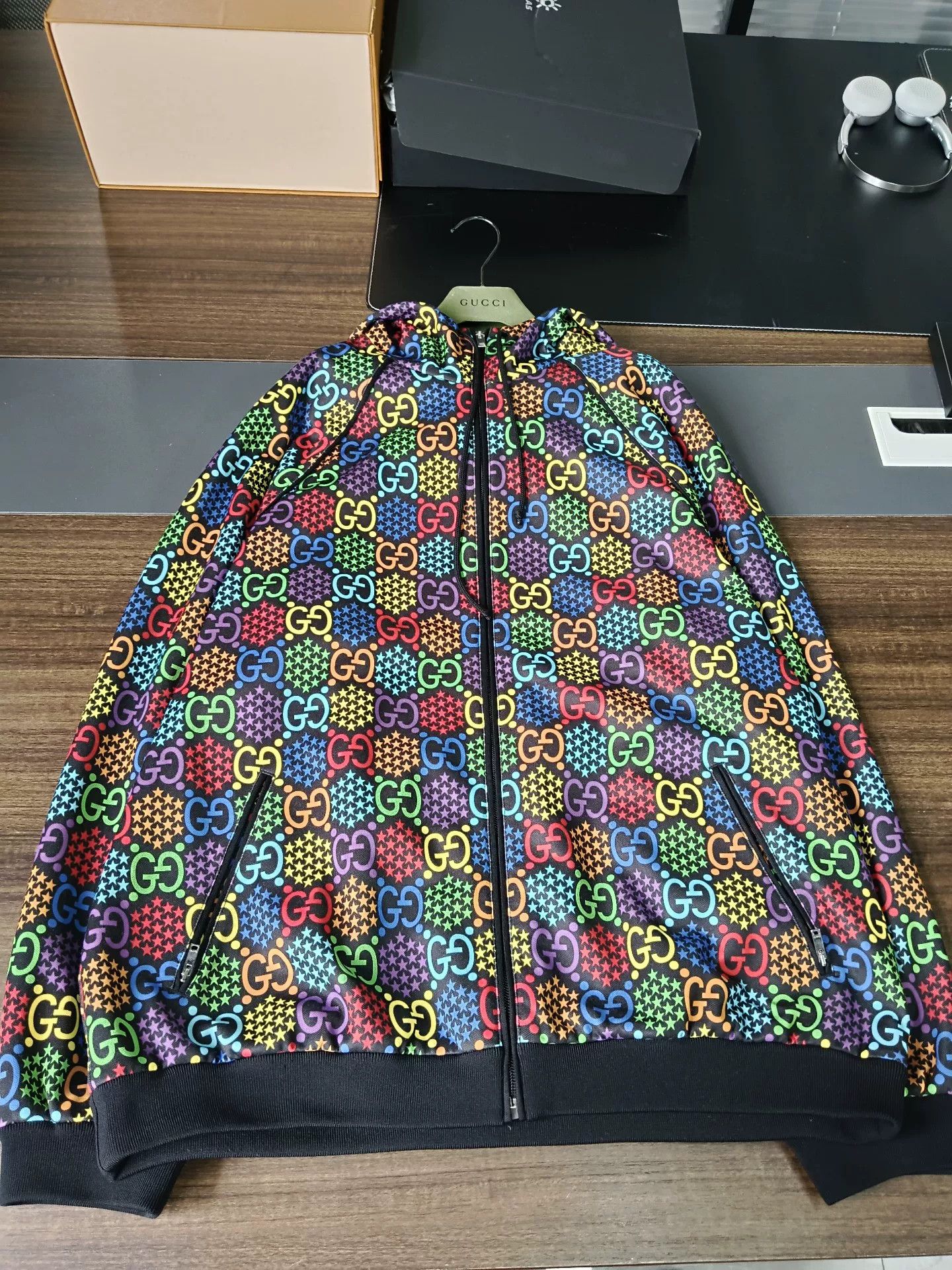 Gucci Gucci GG Psychedelic Logo Hooded Jacket Size M Size US M / EU 48-50 / 2 - 2 Thumbnail
