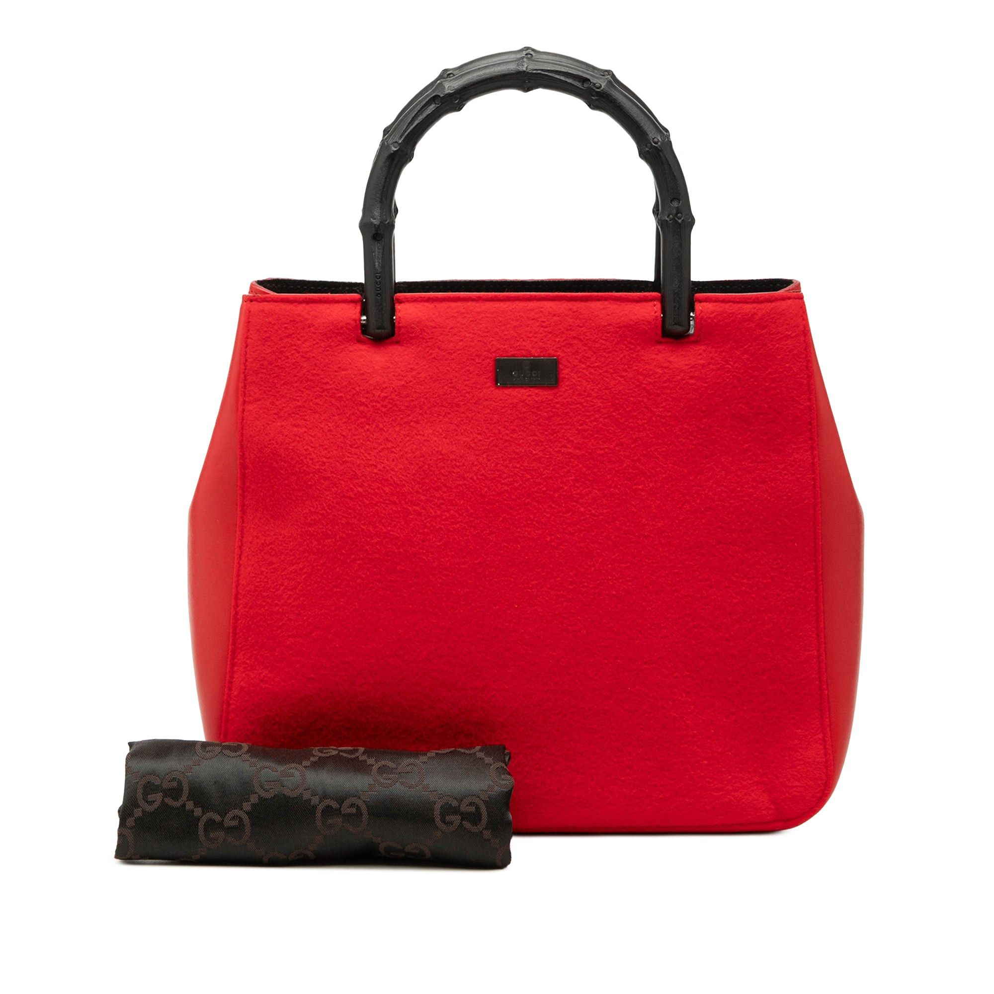 Gucci Wool and Calfskin Bamboo Top Handle Bag Size ONE SIZE - 8 Thumbnail