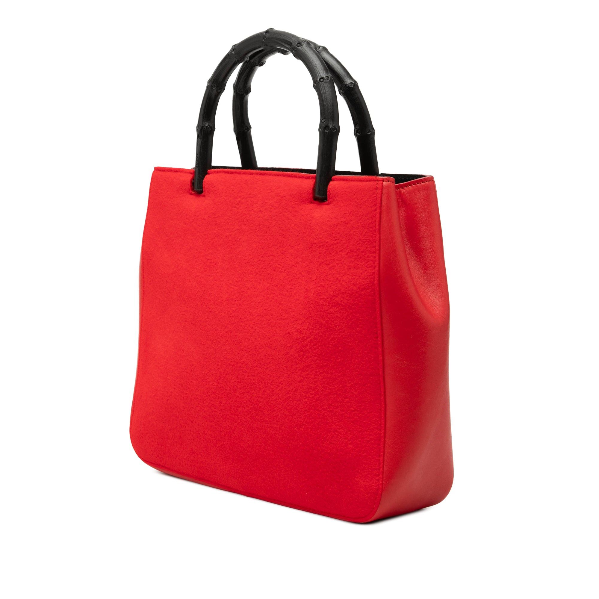 Gucci Wool and Calfskin Bamboo Top Handle Bag Size ONE SIZE - 2 Thumbnail