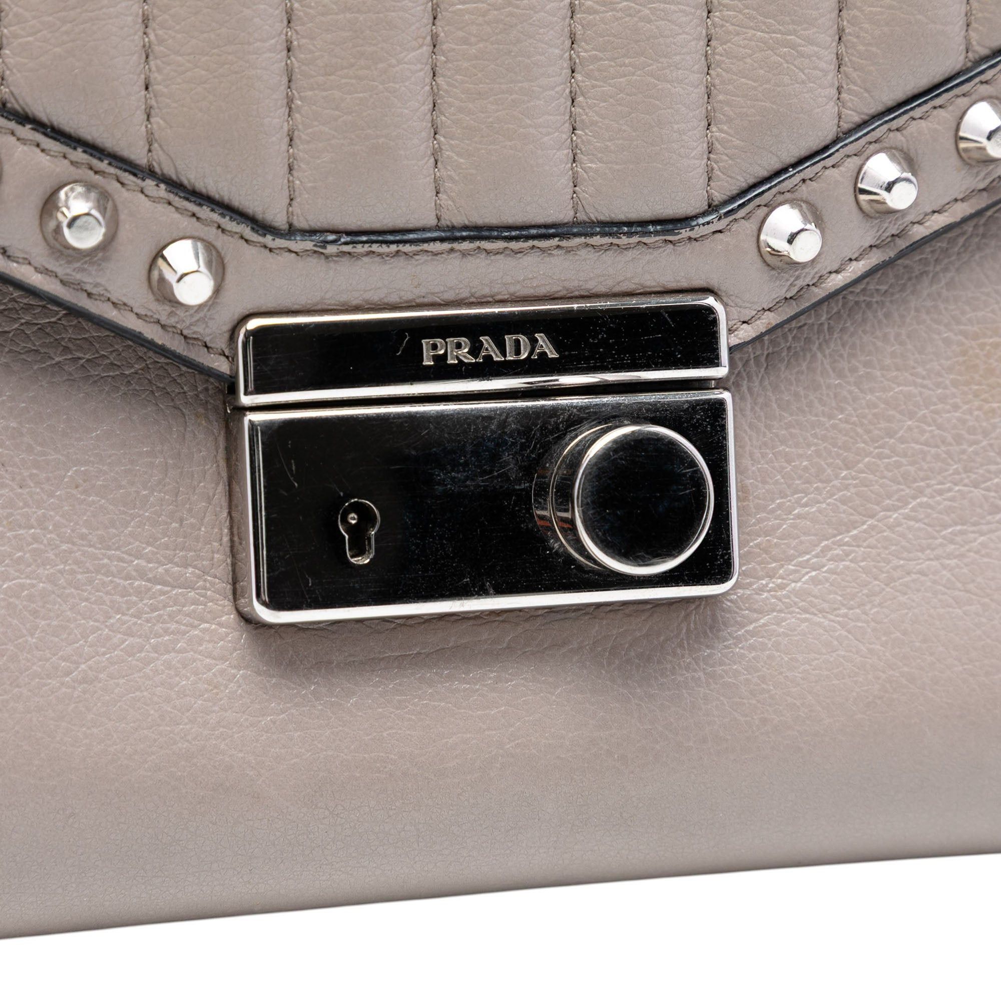 Prada Studded Glace Calf Sound Lock Crossbody Size ONE SIZE - 5 Thumbnail