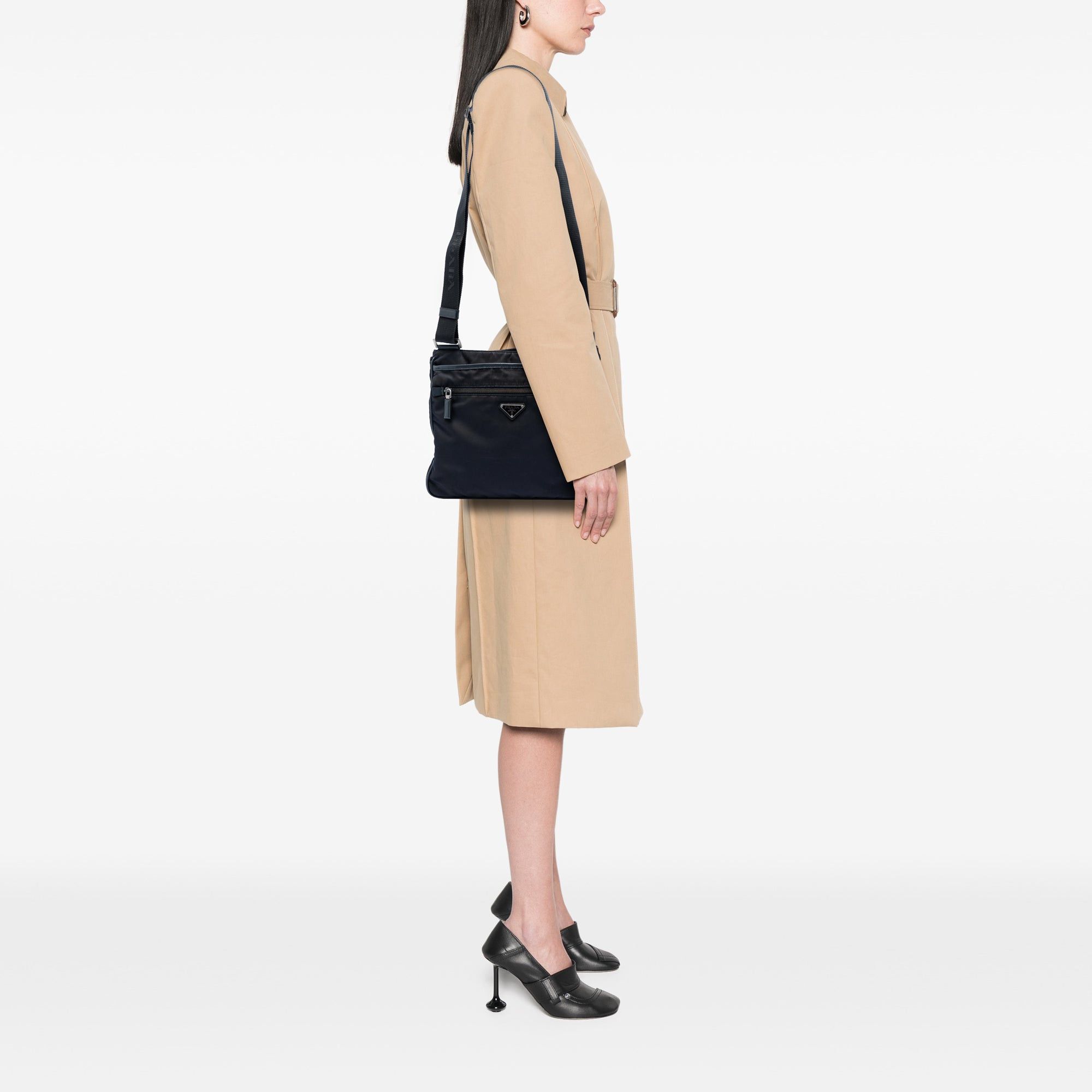 Prada Saffiano Trimmed Tessuto Zip Top Crossbody Size ONE SIZE - 7 Thumbnail