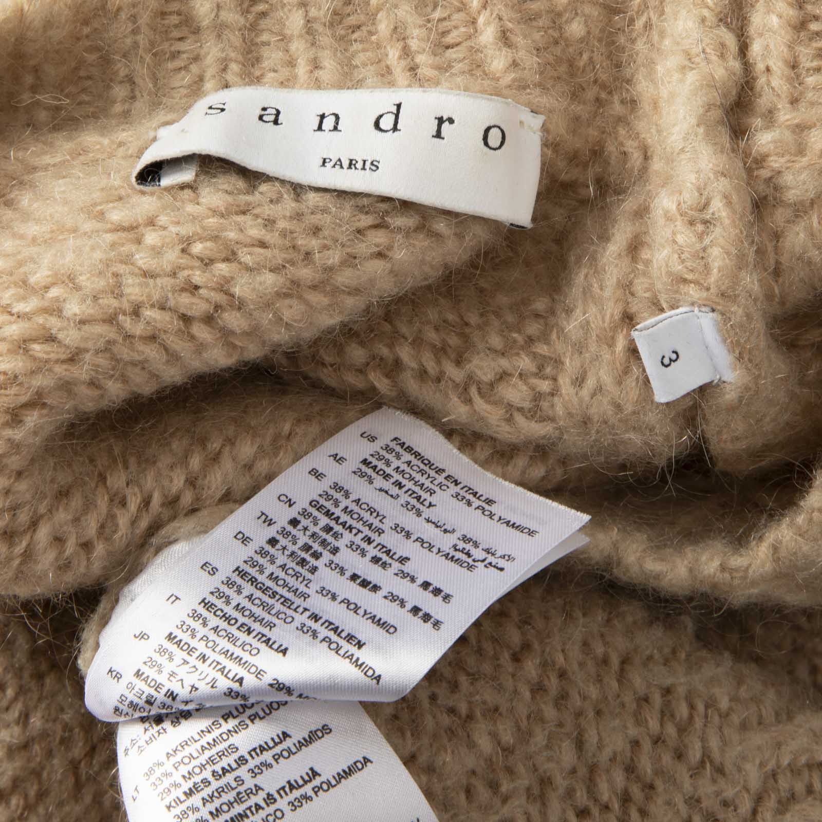 Sandro Beige Knit Sweater Size L / US 10 / IT 46 - 6 Thumbnail