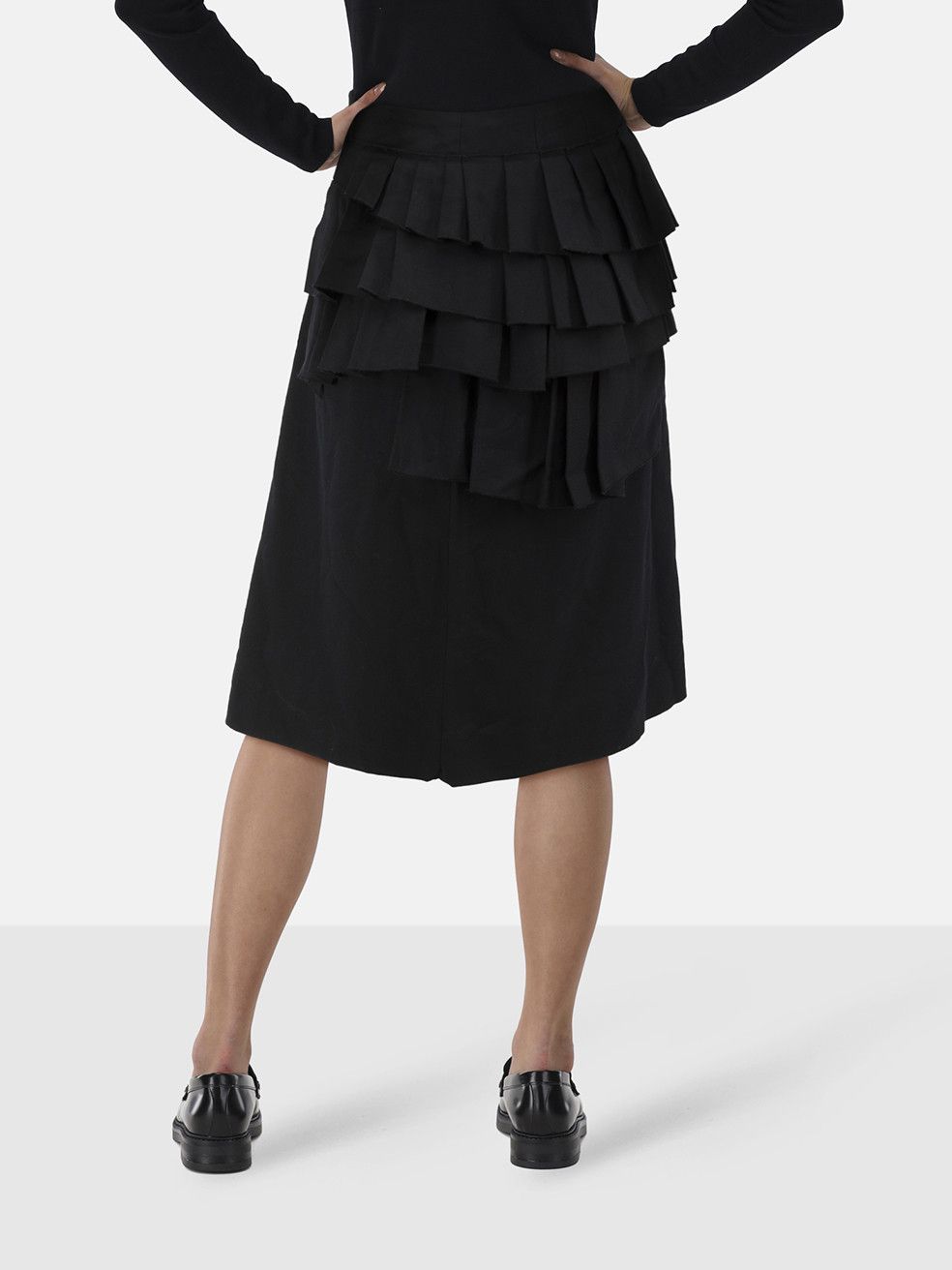 Marni Black Ruffled Knee Length Skirt Size 26" / US 2 / IT 38 - 2 Thumbnail