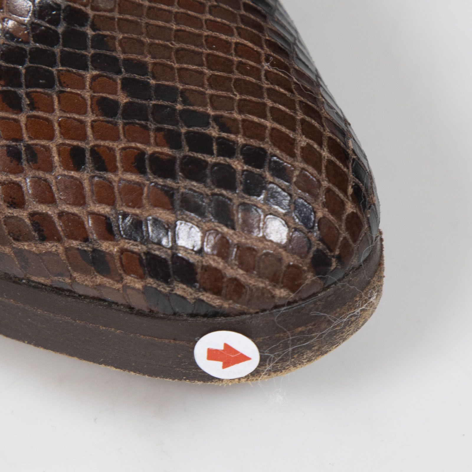 Saint Laurent Paris Vintage Brown Leather Snake Emboss Pumps Size US 7.5 / IT 37.5 - 9 Thumbnail