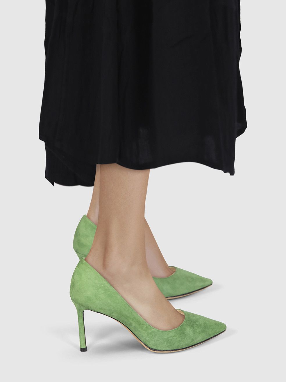 Jimmy Choo Green Suede Pumps Size US 5.5 / IT 35.5 - 2 Thumbnail
