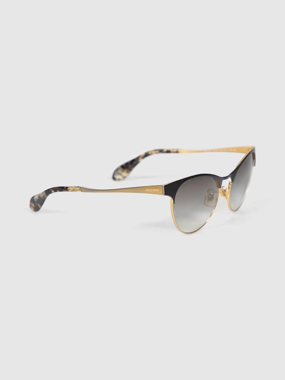 Miu Miu Gold Metal Sunglasses Size ONE SIZE - 2 Thumbnail