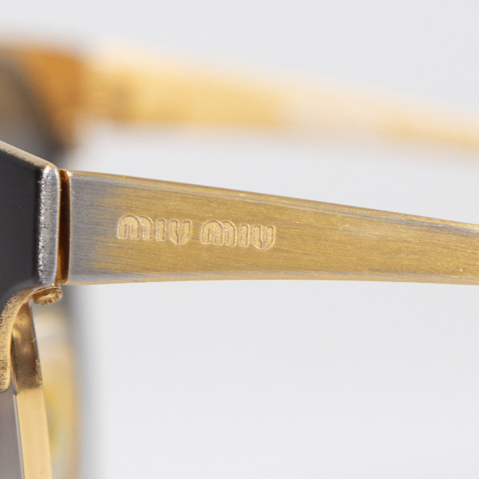 Miu Miu Gold Metal Sunglasses Size ONE SIZE - 7 Thumbnail