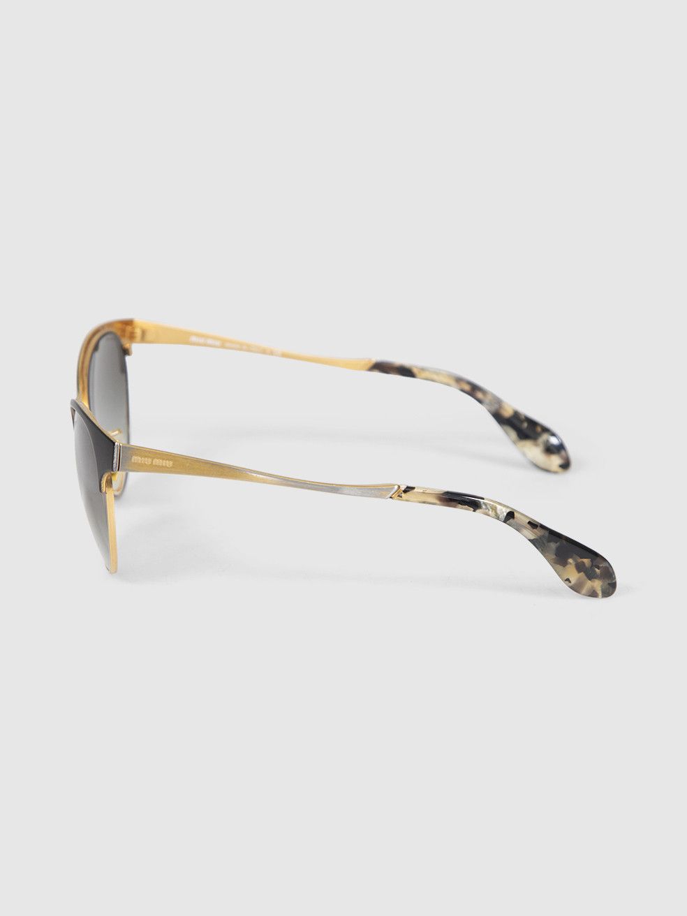 Miu Miu Gold Metal Sunglasses Size ONE SIZE - 5 Thumbnail