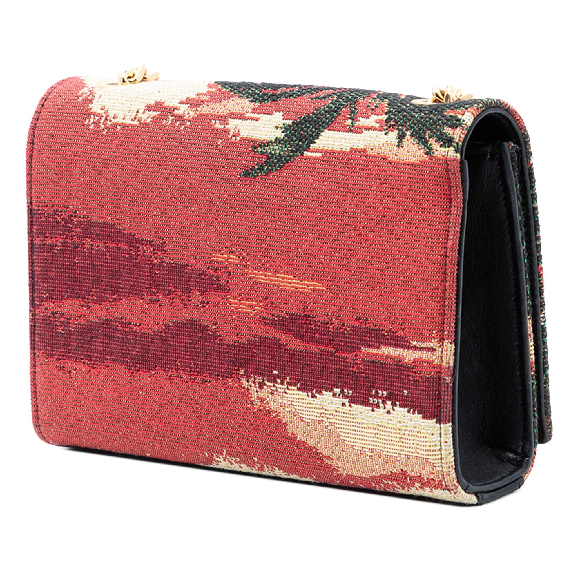 Saint Laurent Paris Small Embroidered Canvas Palm Tree Monogram Kate Crossbody Size ONE SIZE - 2 Thumbnail