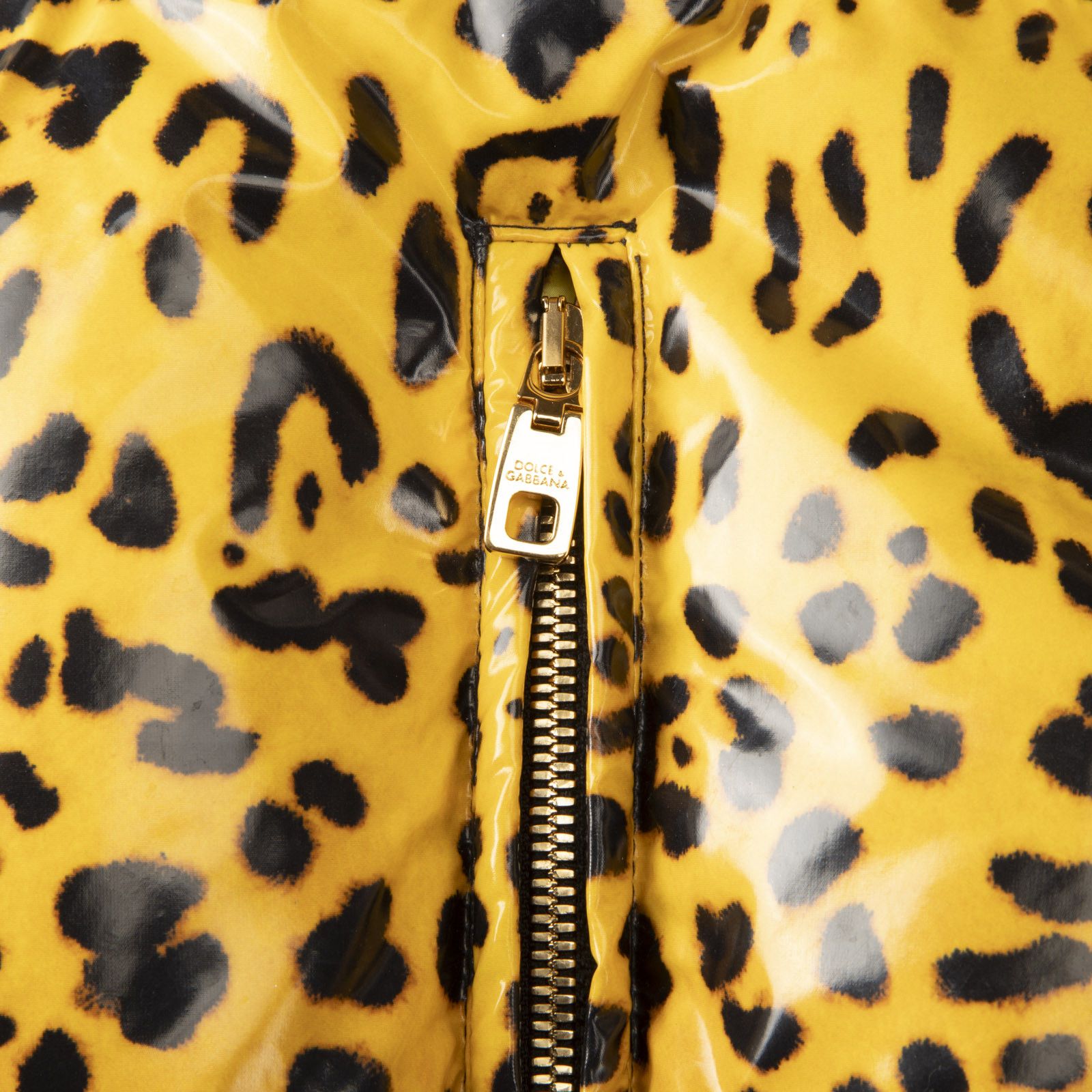 Dolce & Gabbana Yellow Leopard Print Puffer Jacket Size S / US 4 / IT 40 - 3 Thumbnail