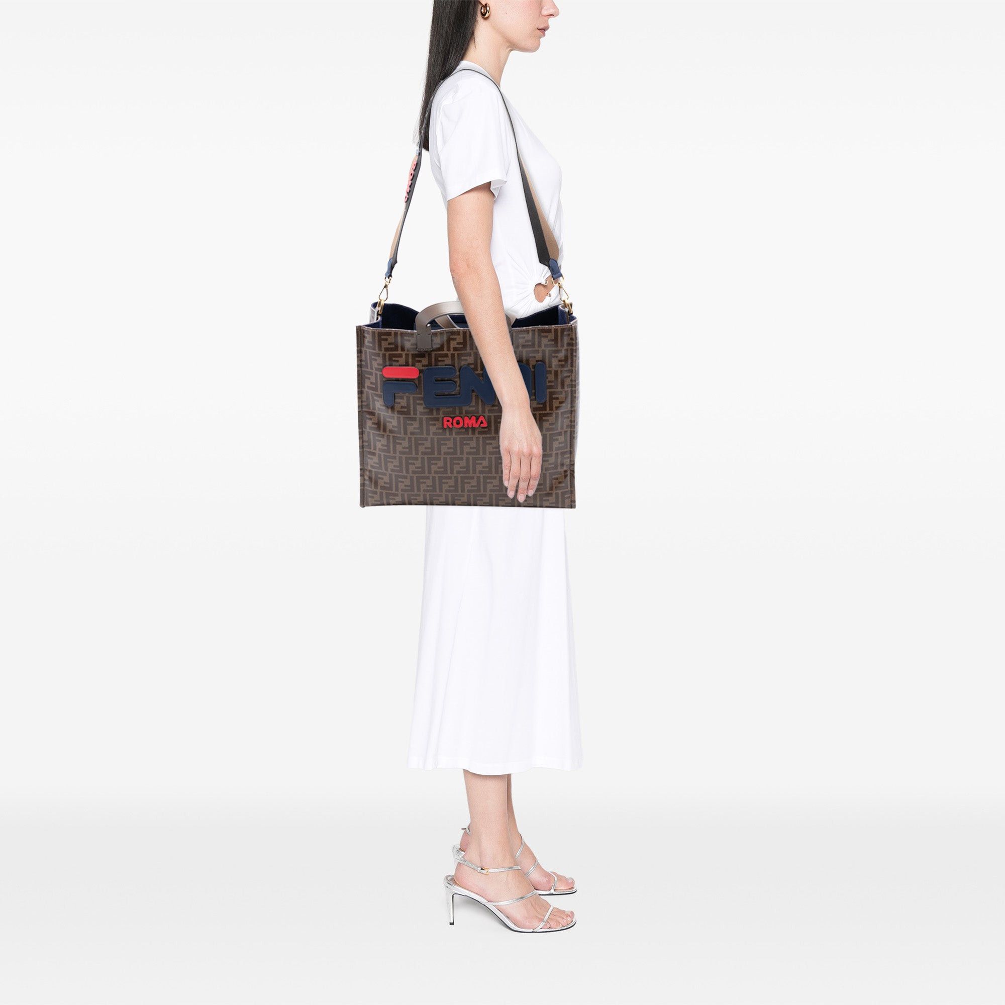 Fendi FILA Glazed Fabric FF 1974 Mania Shopping Tote Size ONE SIZE - 7 Thumbnail