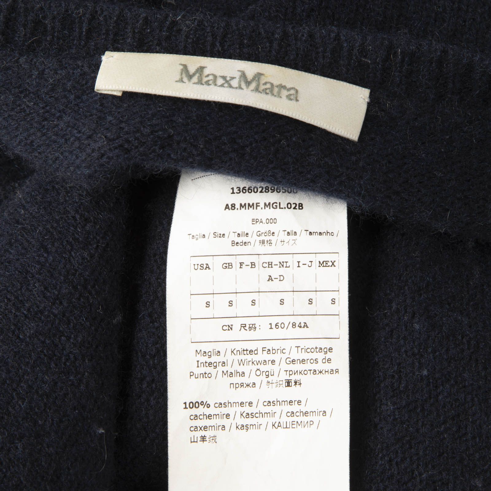 Max Mara Navy Cashmere Knit Jumper Size S / US 4 / IT 40 - 5 Thumbnail