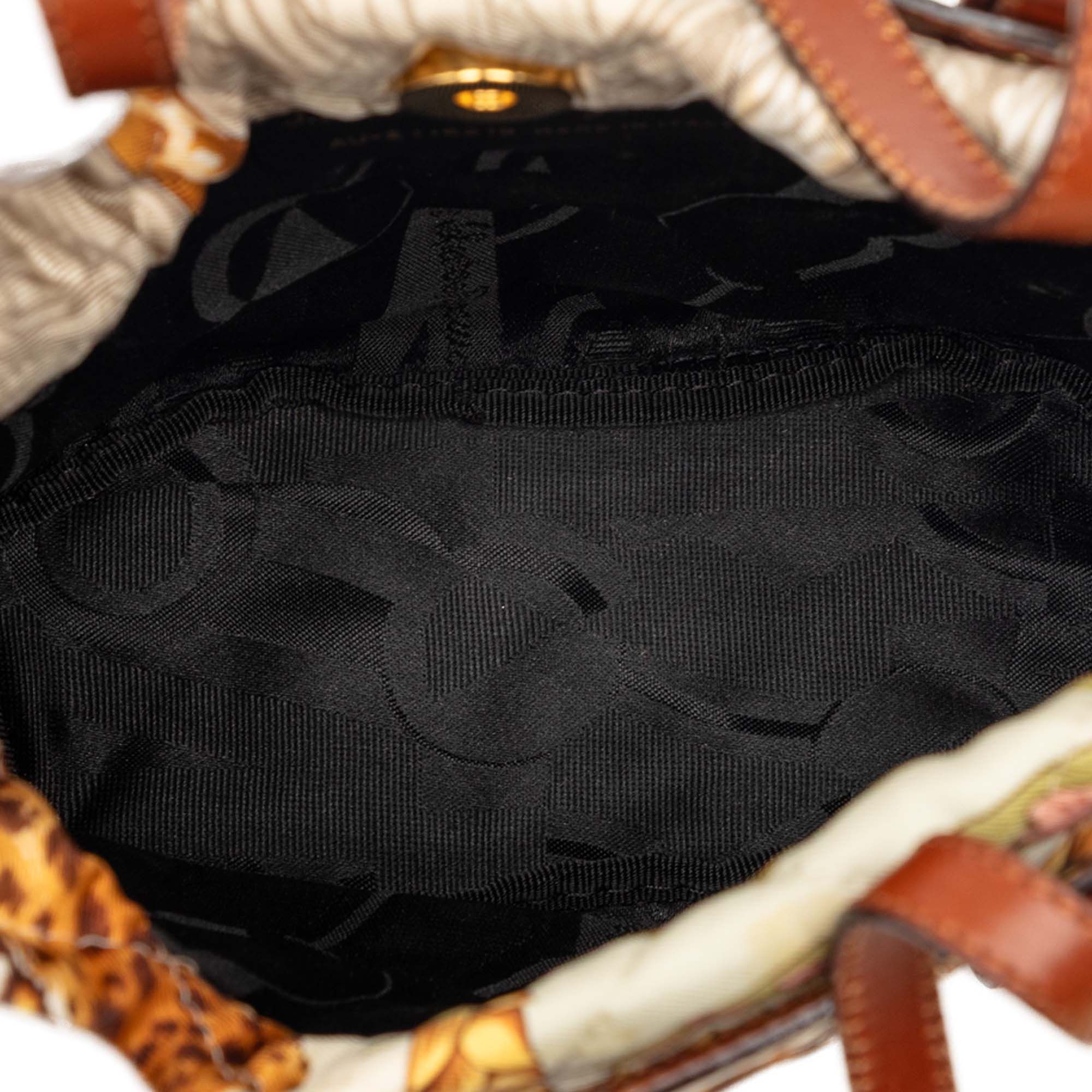 Salvatore Ferragamo Quilted Nylon and Leather Jungle Safari Bucket Bag Size ONE SIZE - 4 Thumbnail