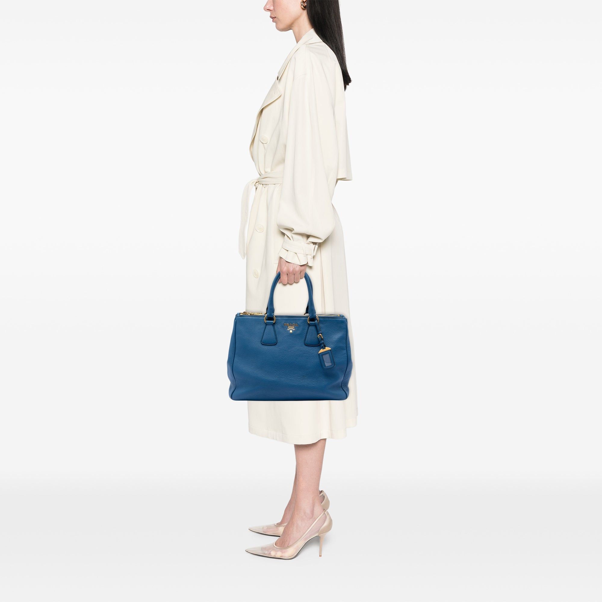 Prada Vitello Daino Double Zip Convertible Tote Size ONE SIZE - 6 Thumbnail