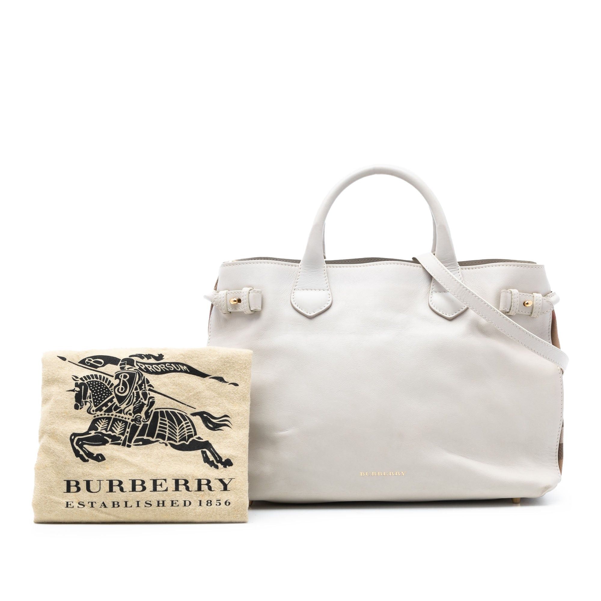 Burberry Medium Leather and House Check Banner Satchel Size ONE SIZE - 8 Thumbnail