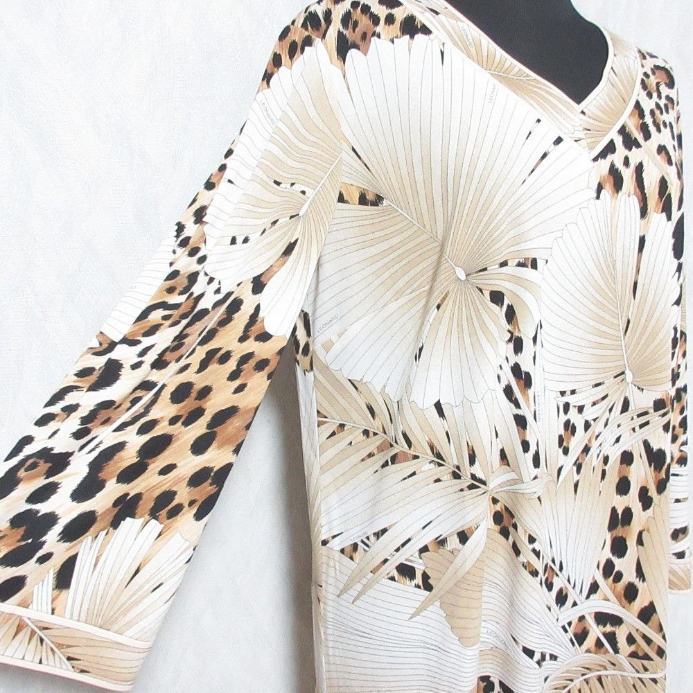 Other Leonard Leonard Fashion Leopard Stretch Top Textile Tops 0179205 DUTY FREE for USA Size ONE SIZE - 4 Thumbnail