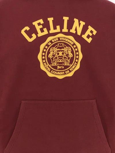 Celine blason celine hoodie in cotton fleece burgundy Size US XS / EU 42 / 0 - 3 Thumbnail