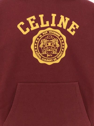 Celine blason celine hoodie in cotton fleece burgundy Size US S / EU 44-46 / 1 - 3 Thumbnail