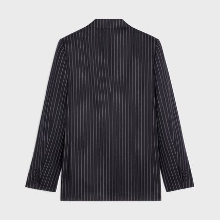 Celine camden jacket in striped wool gabardine navy/craie Size US XL / EU 56 / 4 - 2 Thumbnail