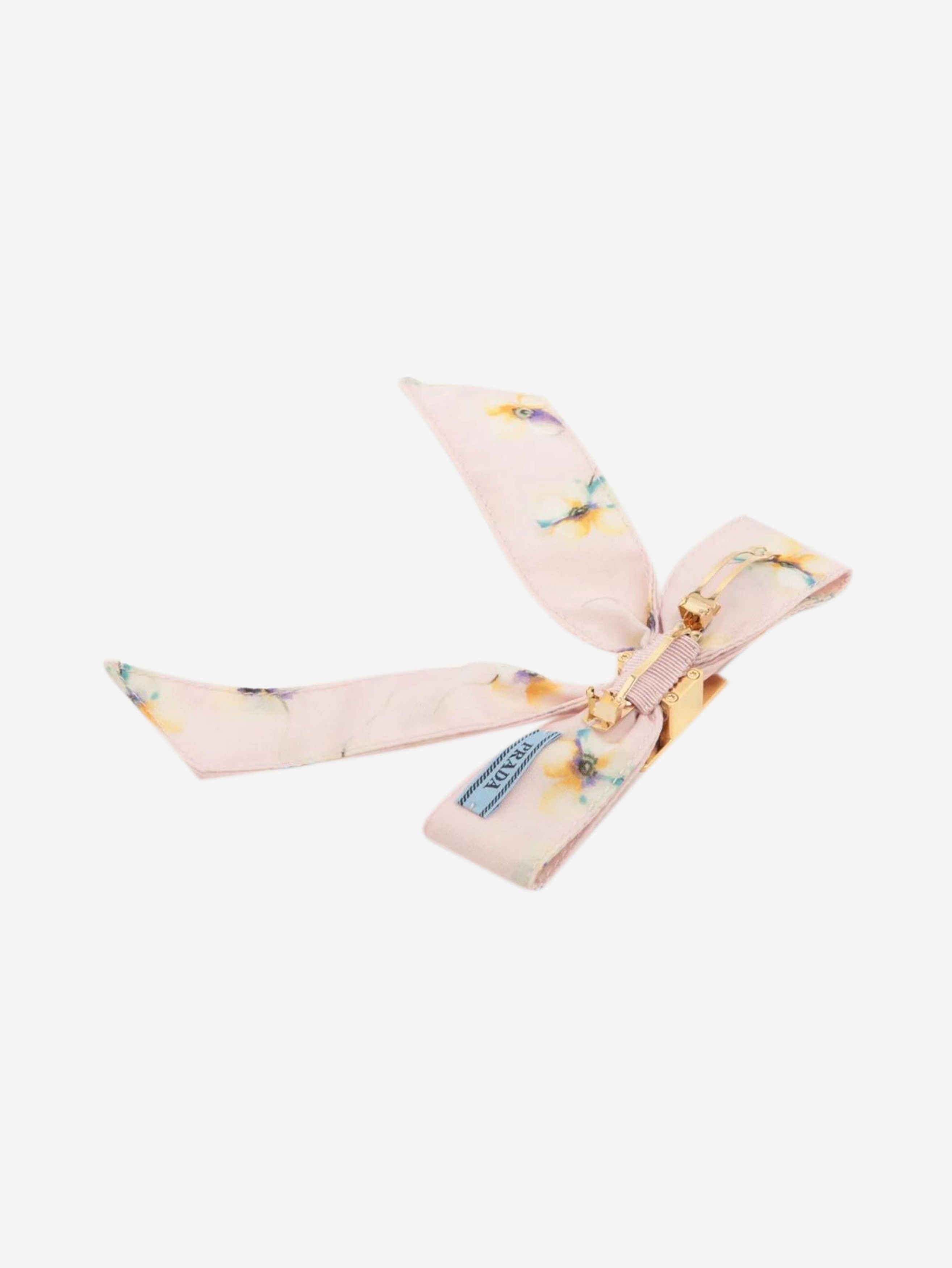 Prada Pink floral bow hair clip Size ONE SIZE - 3 Thumbnail