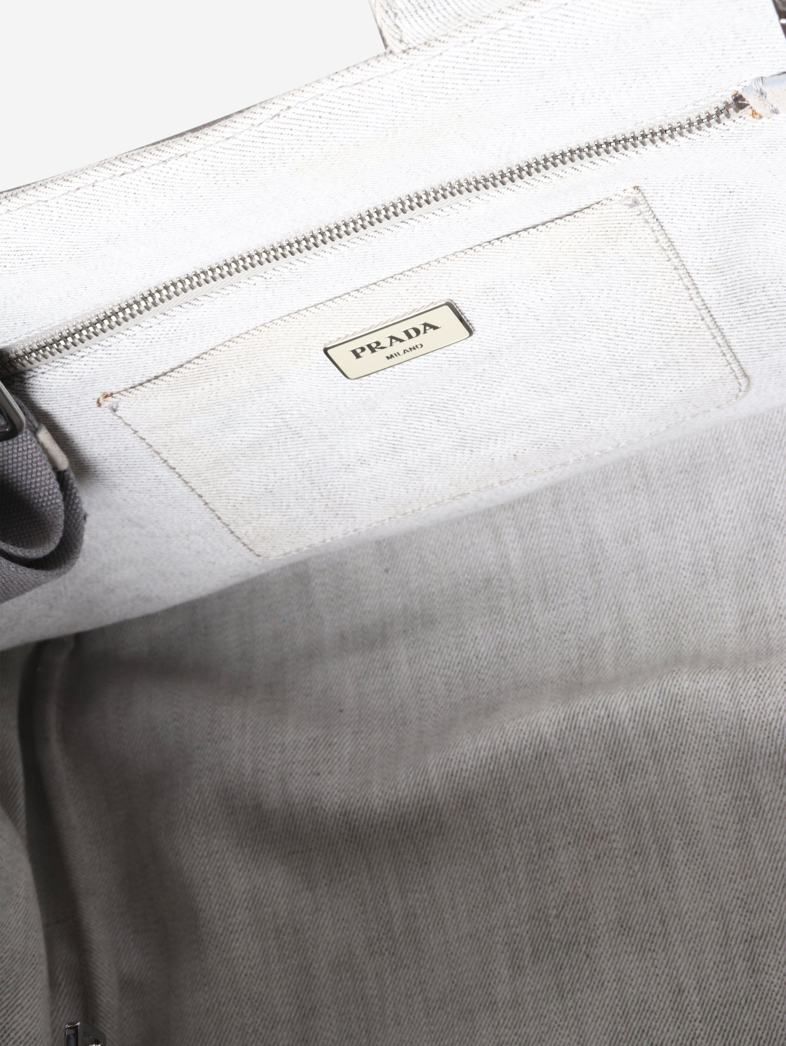 Prada Ash grey denim bejewelled 2way tote Size ONE SIZE - 6 Thumbnail