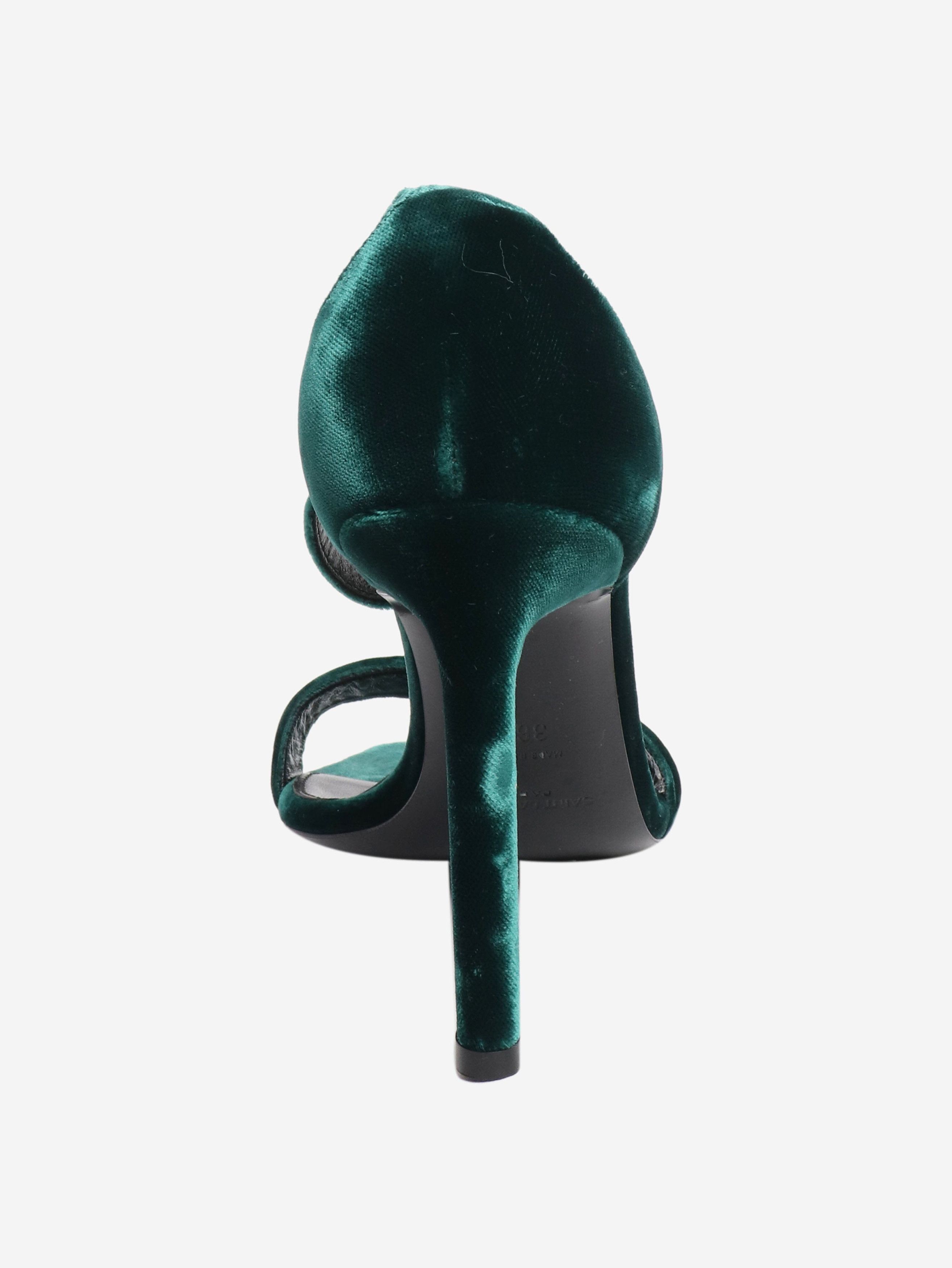 Other Dark green velvet sandal heels - EU 36.5 Size US 5 / IT 35 - 3 Thumbnail
