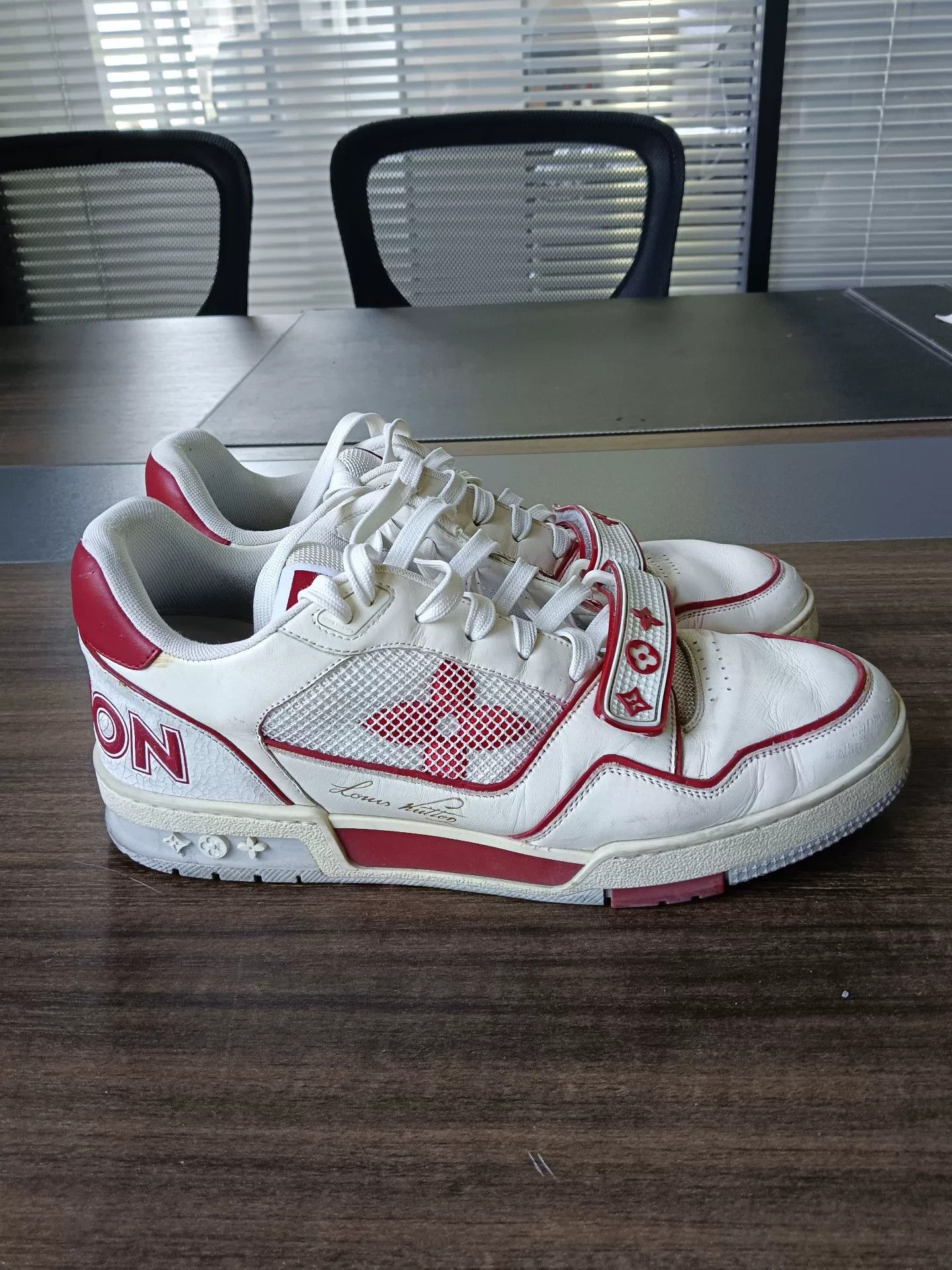 Louis Vuitton Louis Vuitton Red Velcro Trainer Sneakers Size 9 Size US 10 / EU 43 - 3 Thumbnail