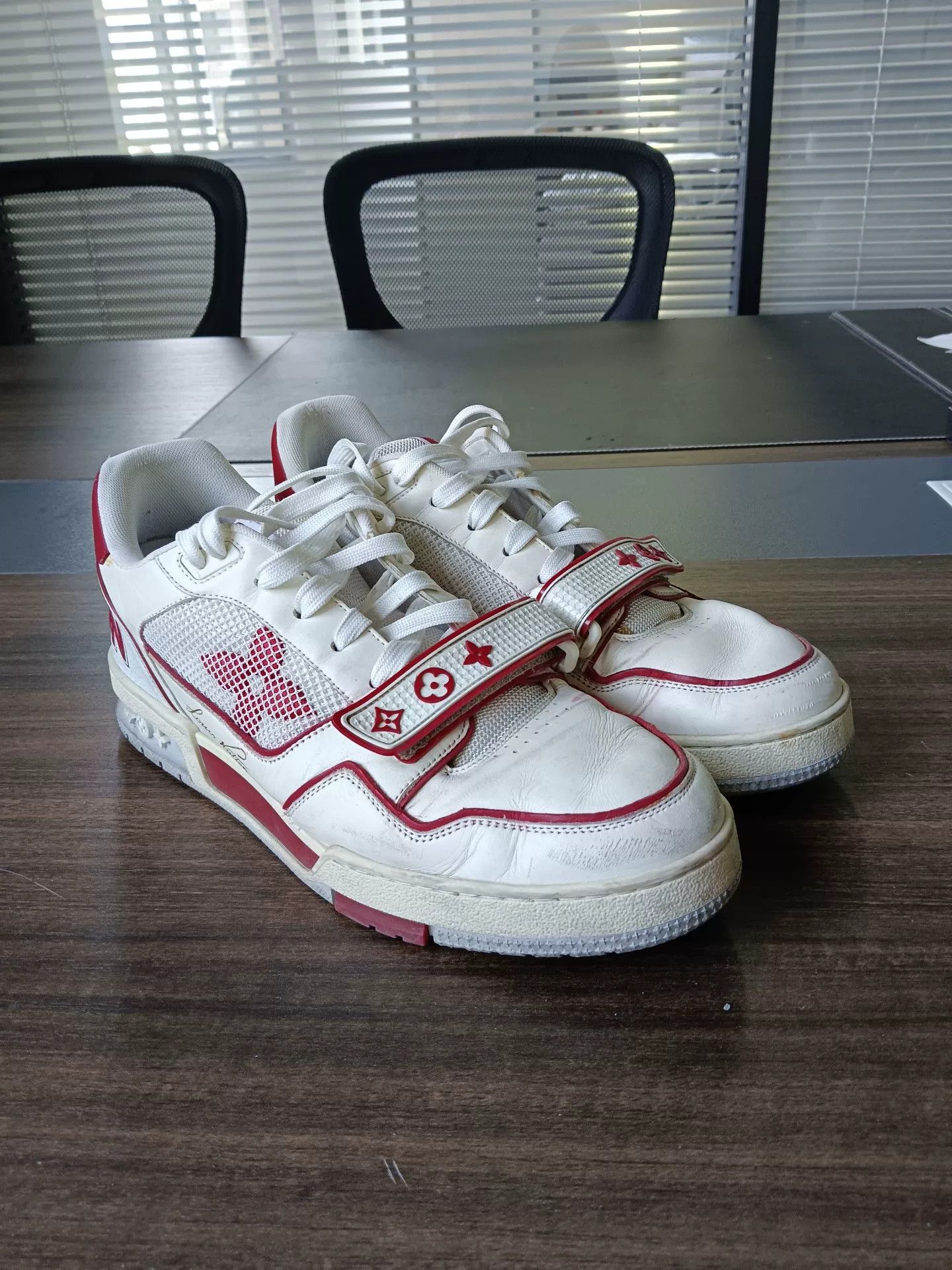 Louis Vuitton Louis Vuitton Red Velcro Trainer Sneakers Size 9 Size US 10 / EU 43 - 2 Thumbnail