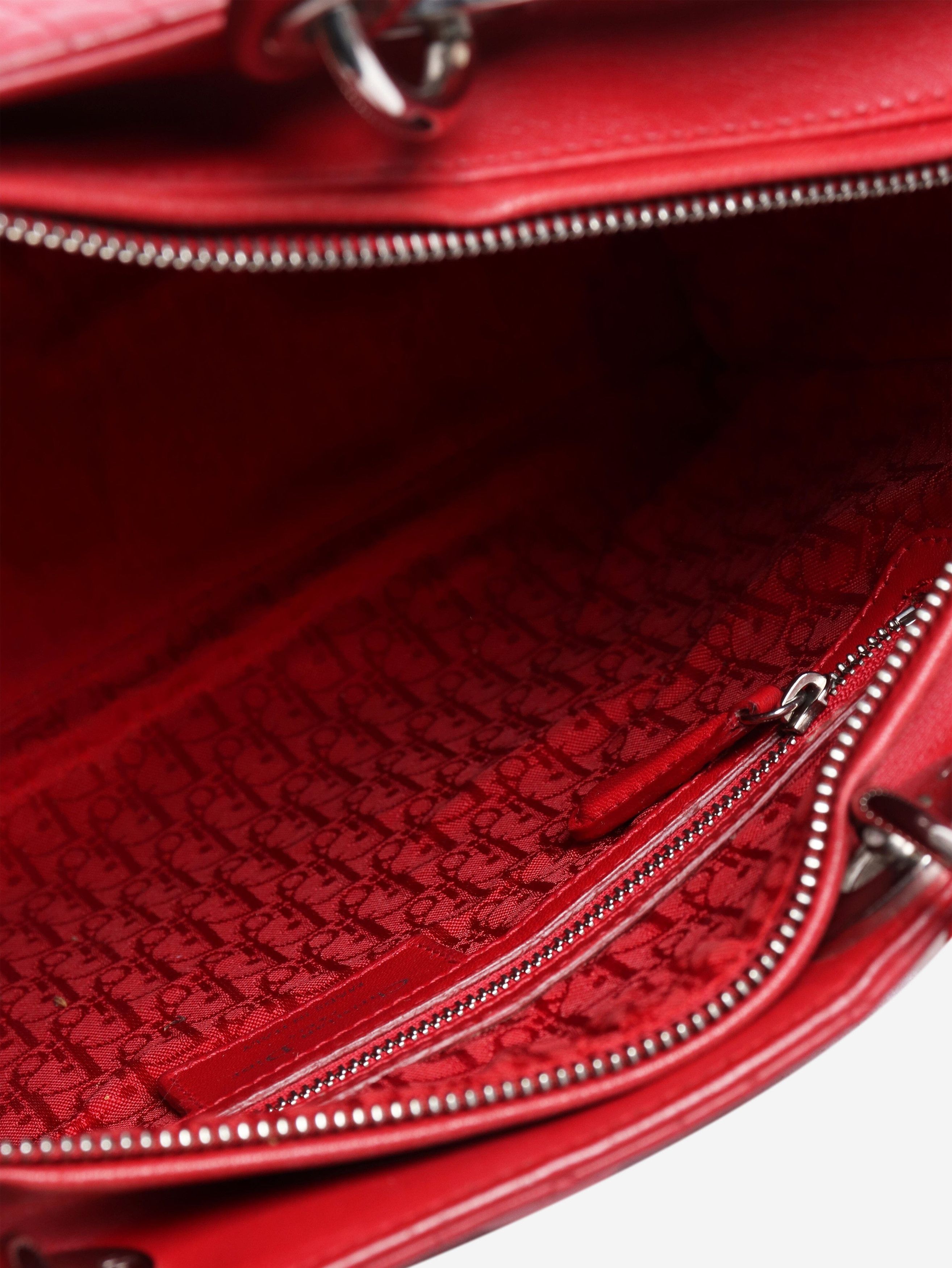 Dior Red 2011 Large Lady bag Size ONE SIZE - 7 Thumbnail