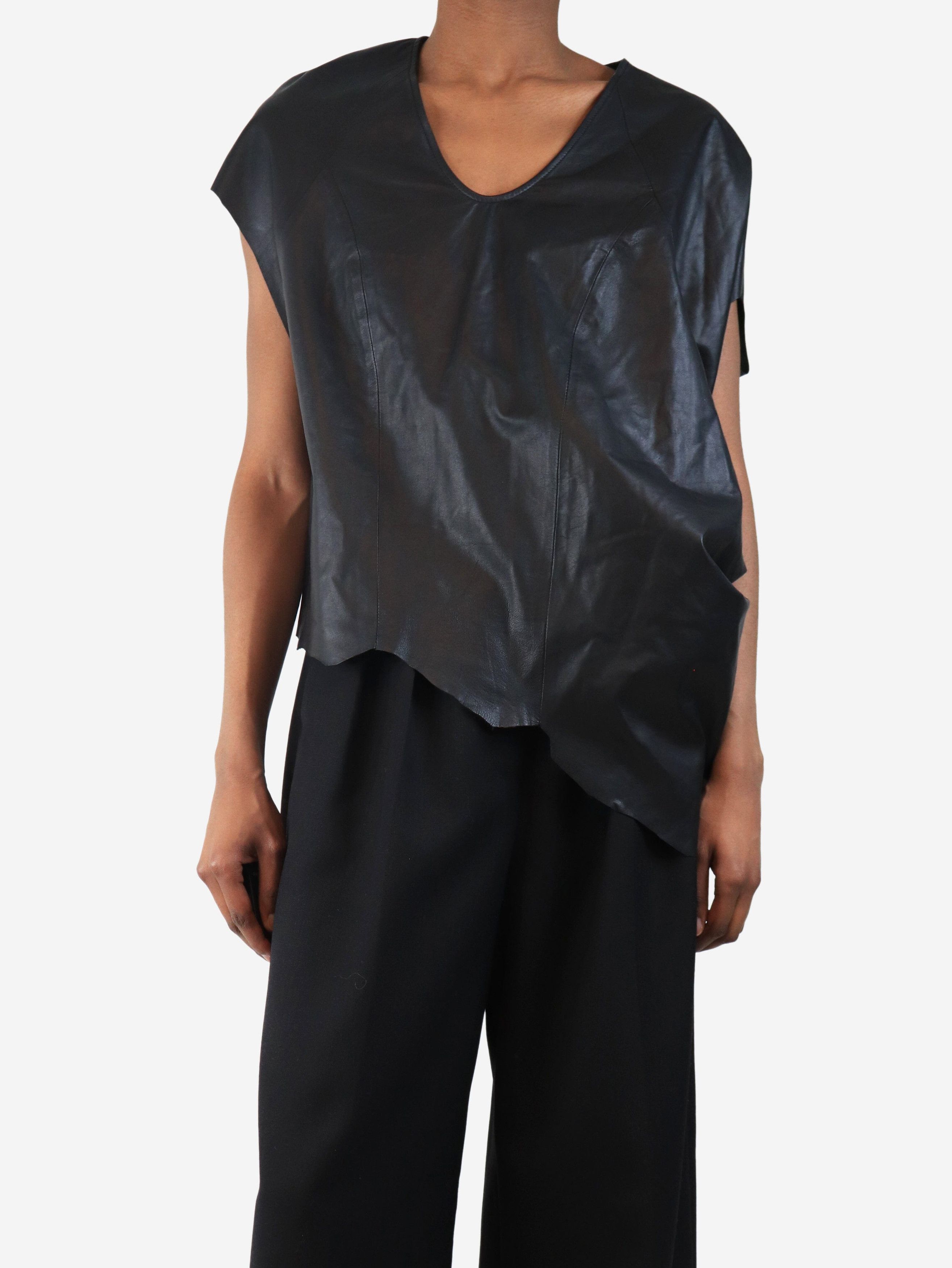 Helmut Lang Black jag-hem leather top - XS Size XS / US 0-2 / IT 36-38 - 3 Thumbnail