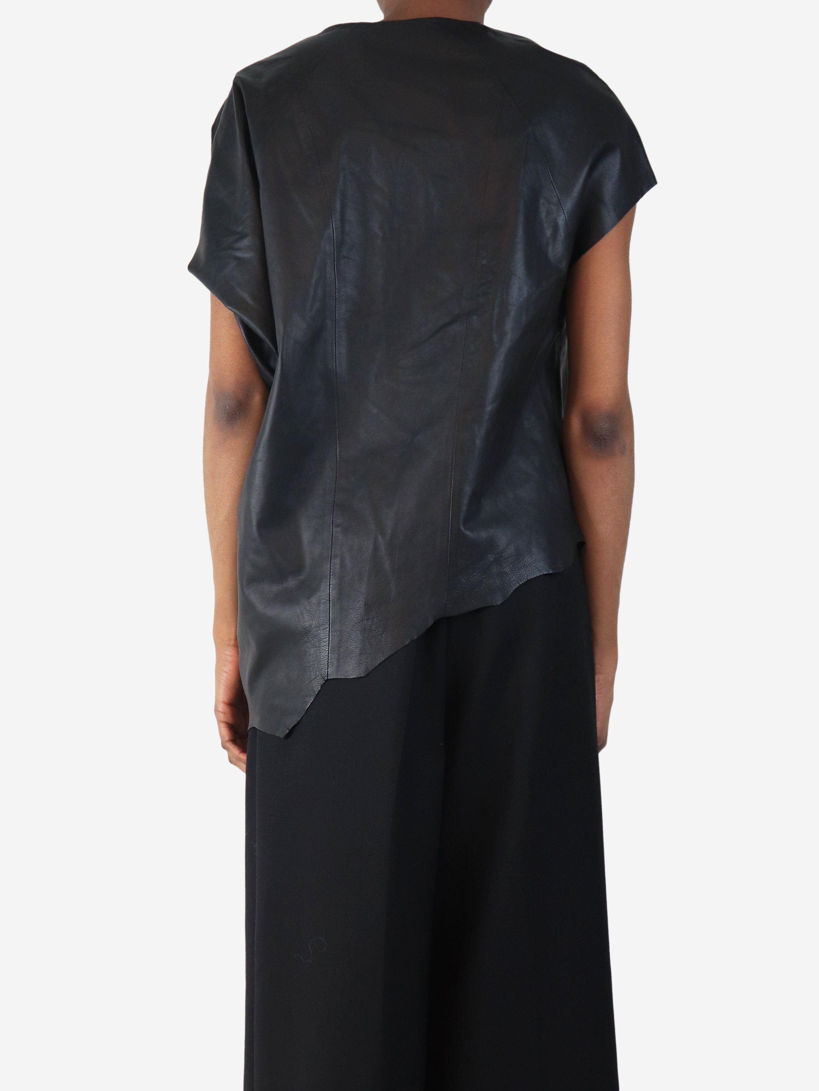 Helmut Lang Black jag-hem leather top - XS Size XS / US 0-2 / IT 36-38 - 2 Thumbnail