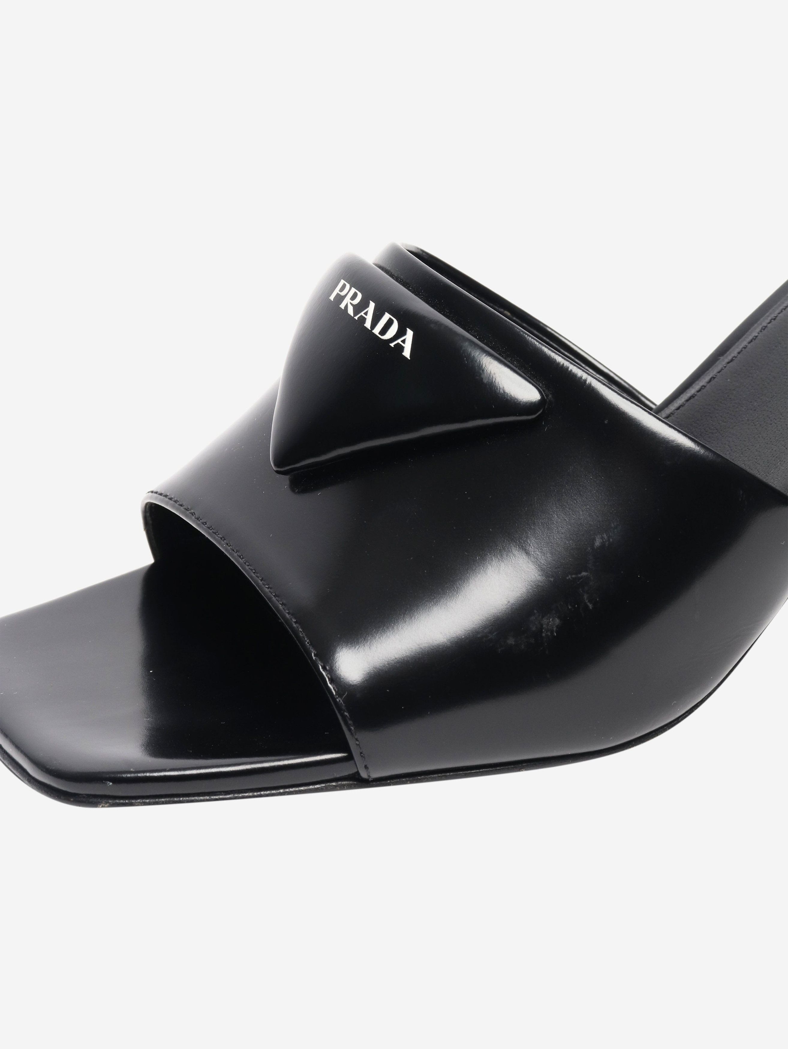 Prada Black leather kitten heels mules - EU 37.5 (UK 4.5) Size US 6 / IT 36 - 4 Thumbnail