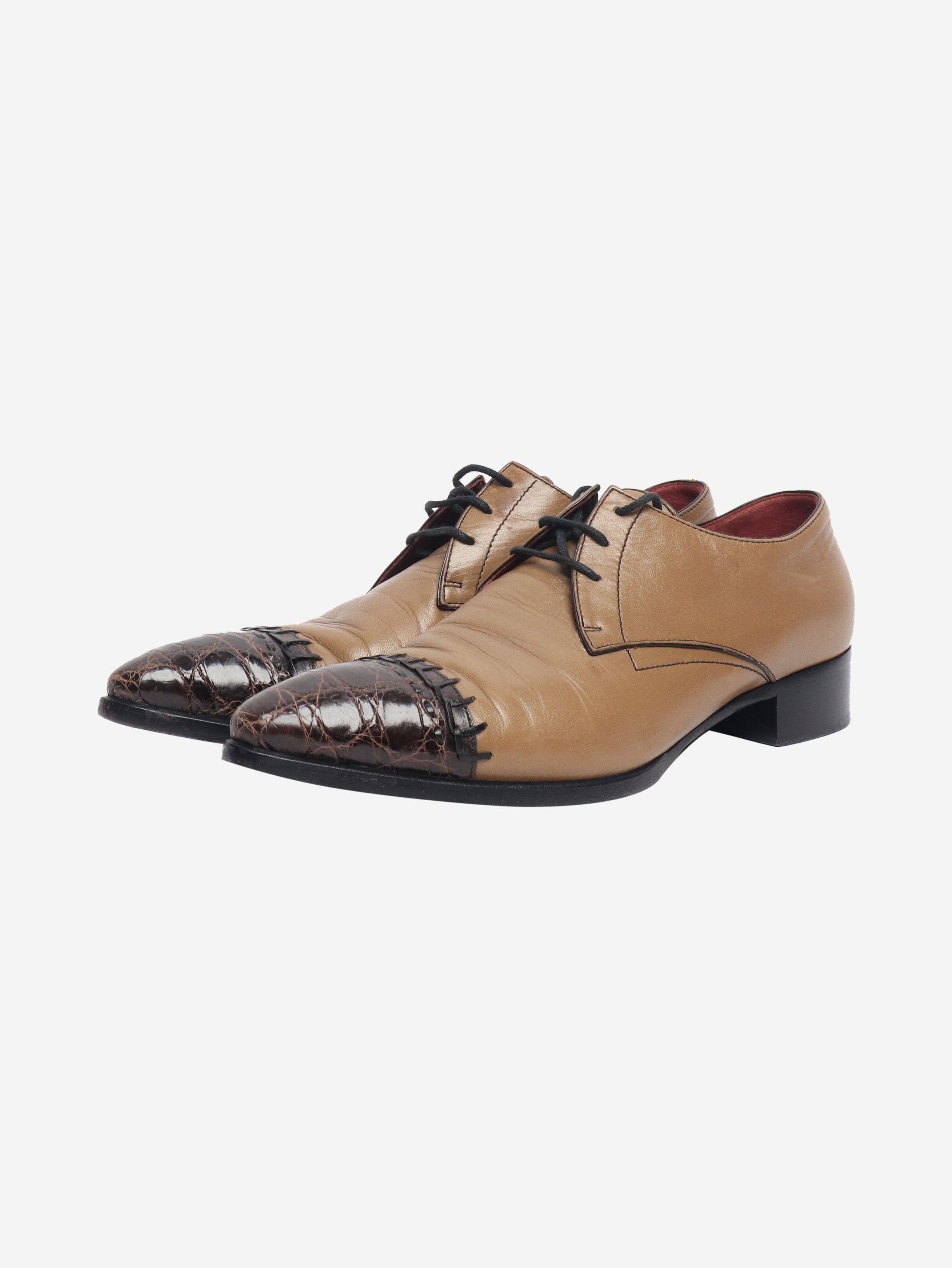 Prada Tan leather lace-up shoes - EU 38 Size US 7.5 / IT 37.5 - 2 Thumbnail