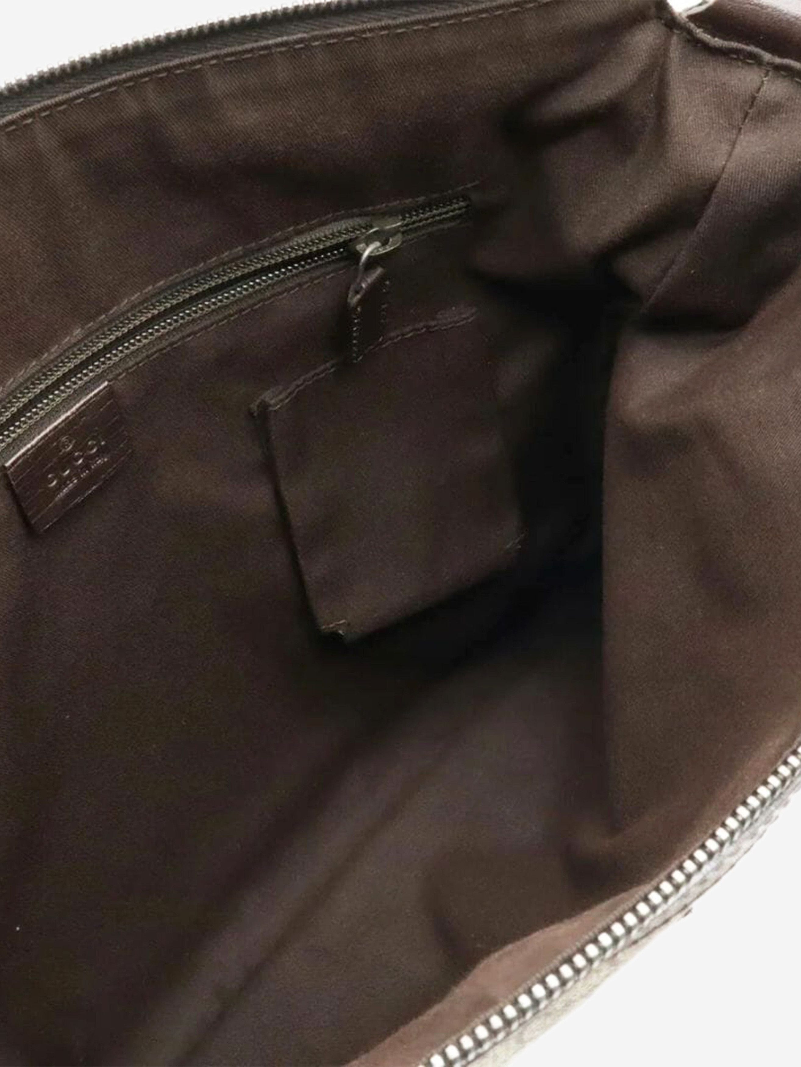 Gucci Brown GG Supreme canvas and leather shoulder bag Size ONE SIZE - 7 Thumbnail