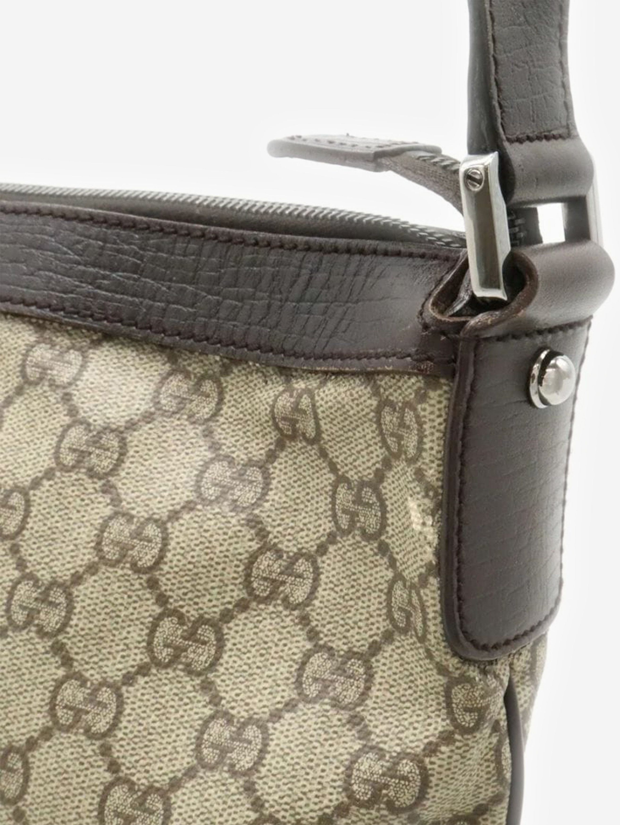 Gucci Brown GG Supreme canvas and leather shoulder bag Size ONE SIZE - 4 Thumbnail