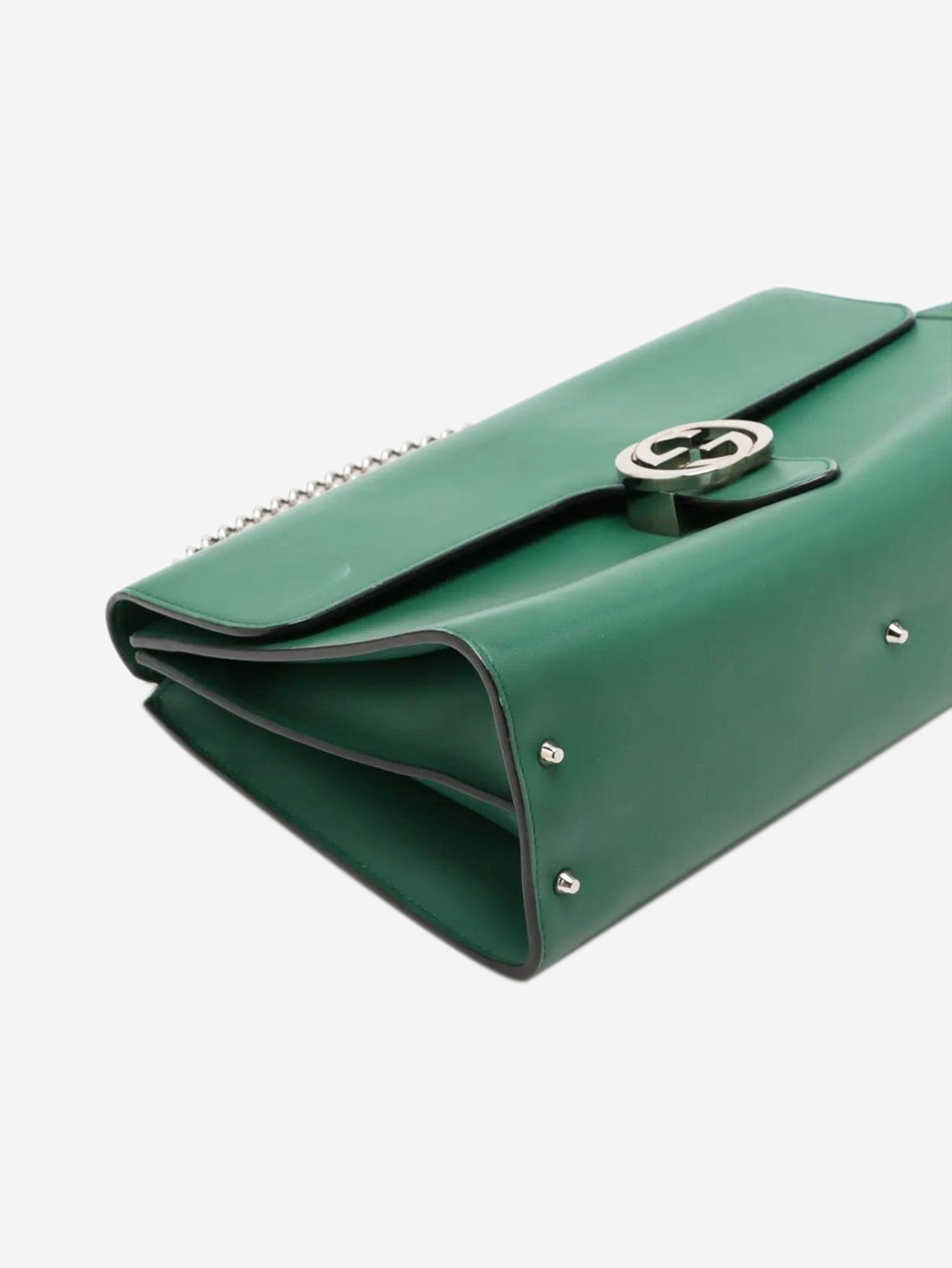 Gucci Green Interlocking G leather chain shoulder bag Size ONE SIZE - 4 Thumbnail