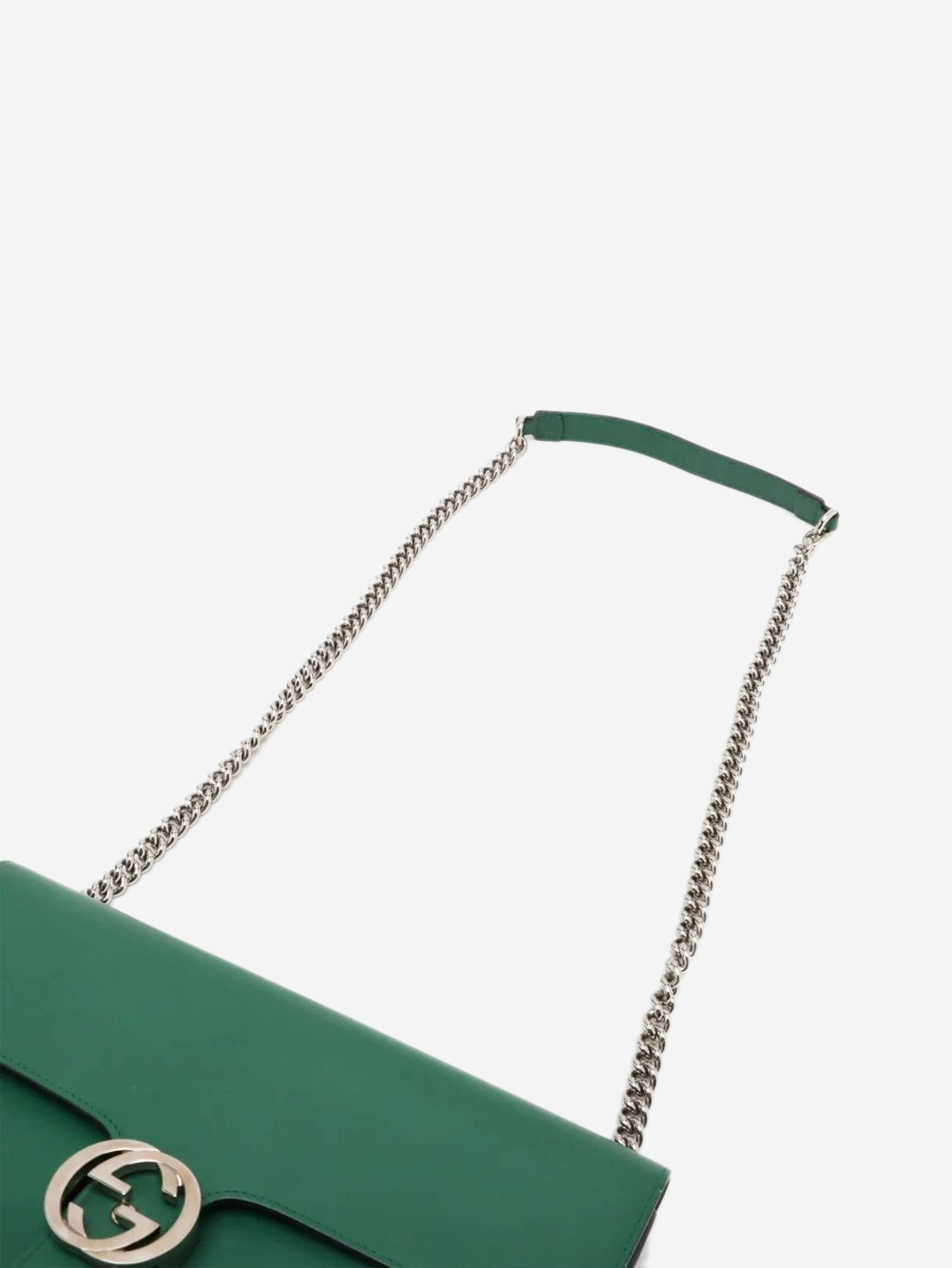 Gucci Green Interlocking G leather chain shoulder bag Size ONE SIZE - 5 Thumbnail