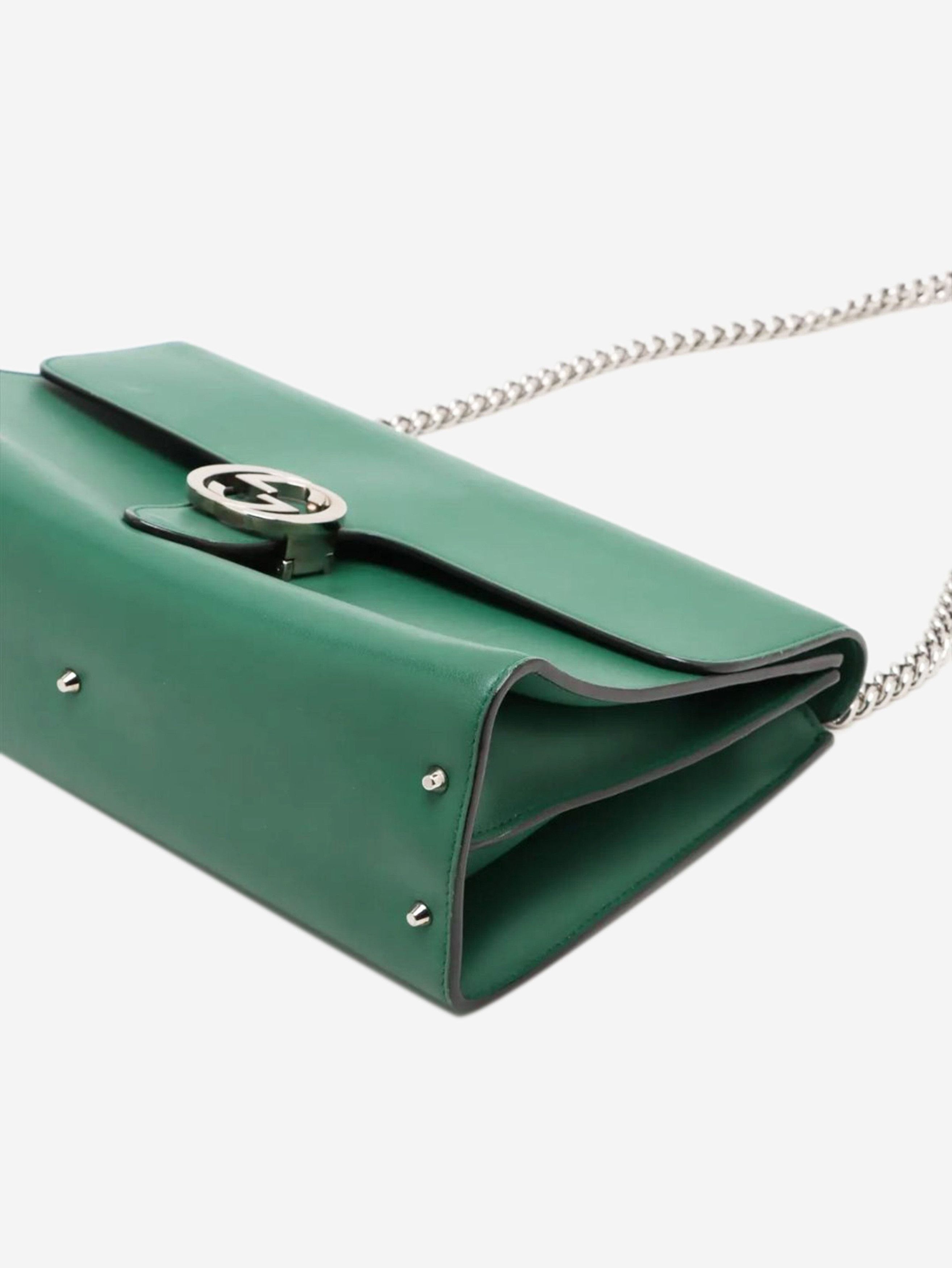 Gucci Green Interlocking G leather chain shoulder bag Size ONE SIZE - 3 Thumbnail
