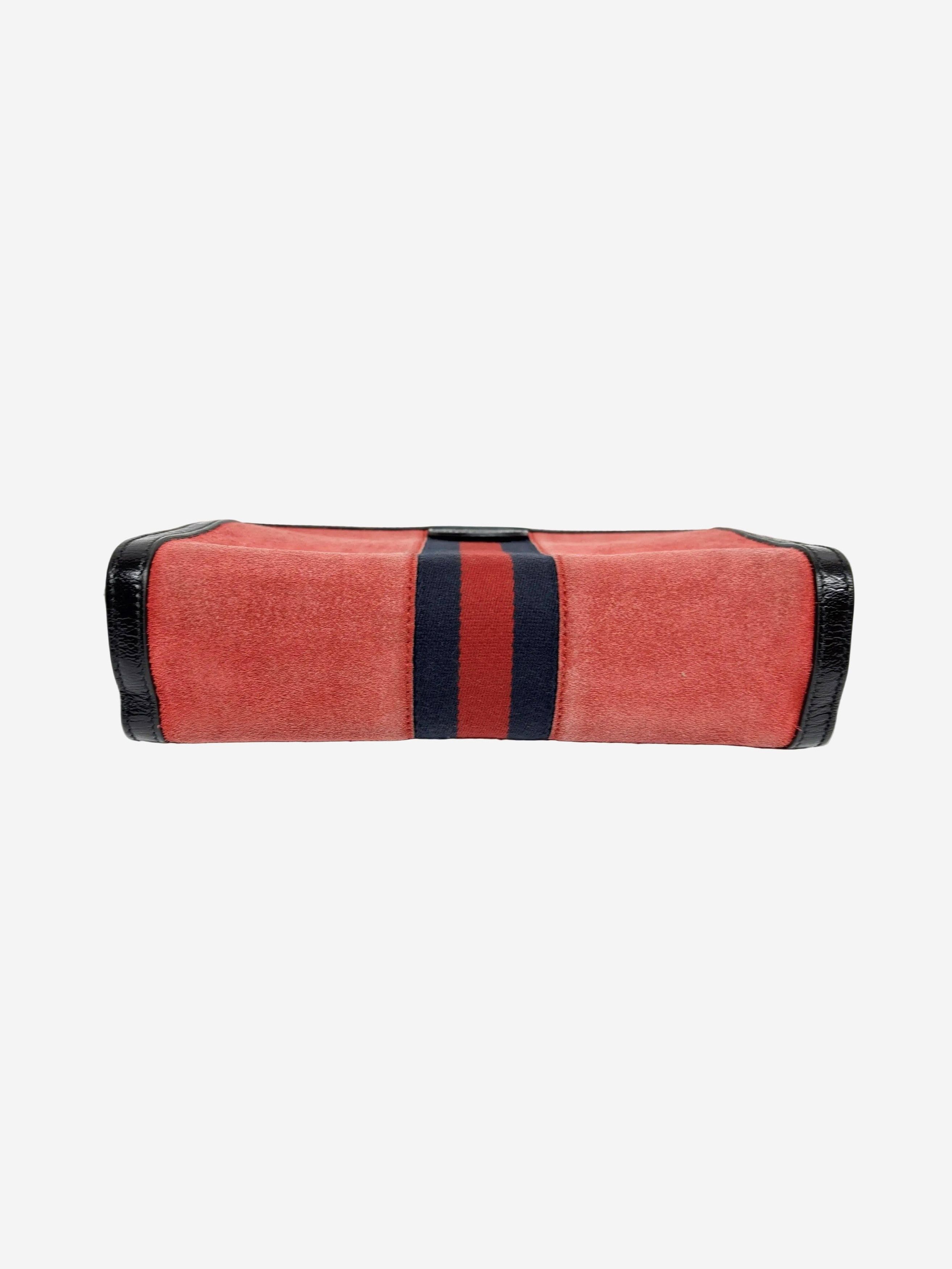 Gucci Red Ophidia suede GG shoulder bag Size ONE SIZE - 4 Thumbnail