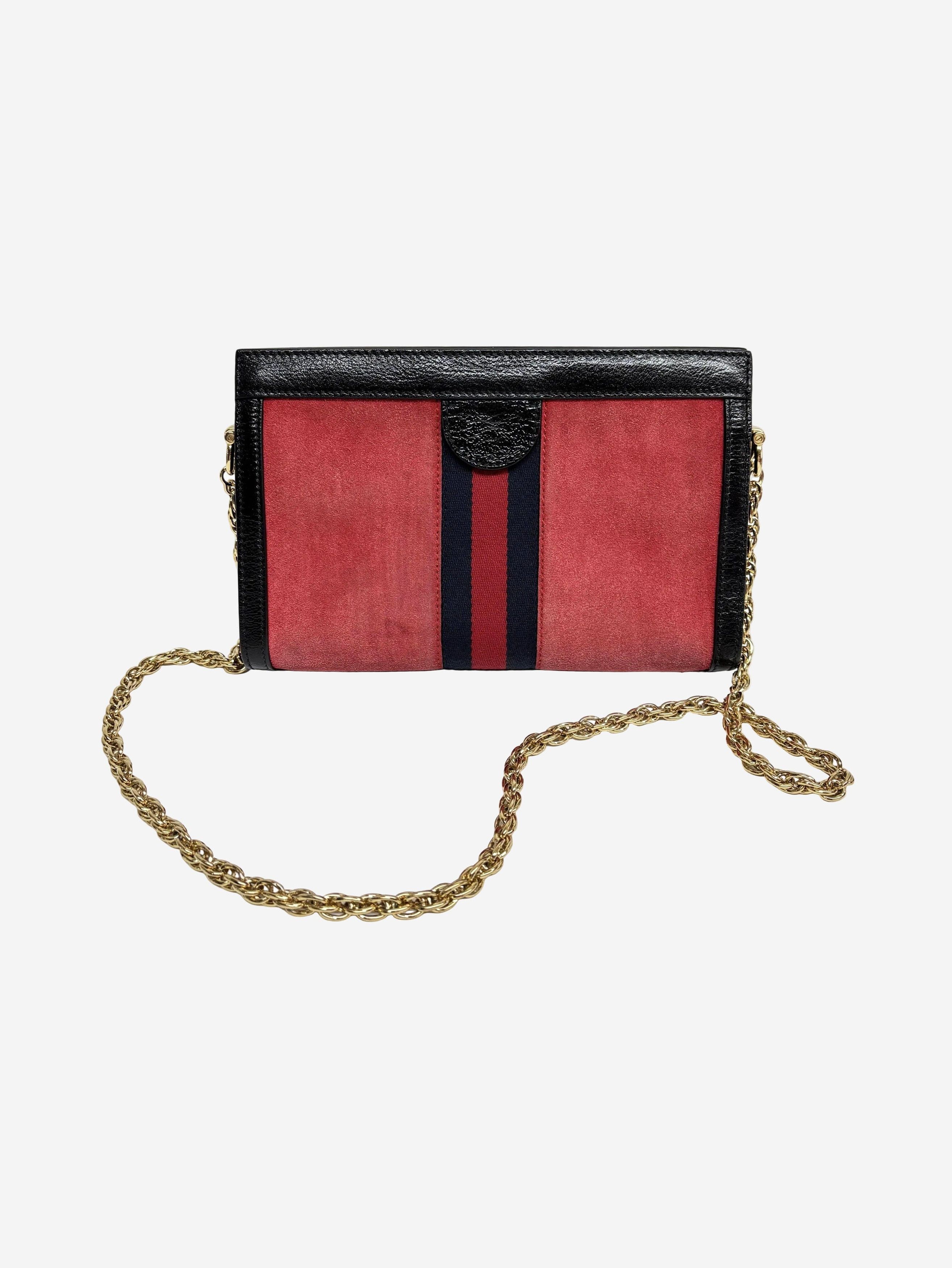 Gucci Red Ophidia suede GG shoulder bag Size ONE SIZE - 2 Thumbnail