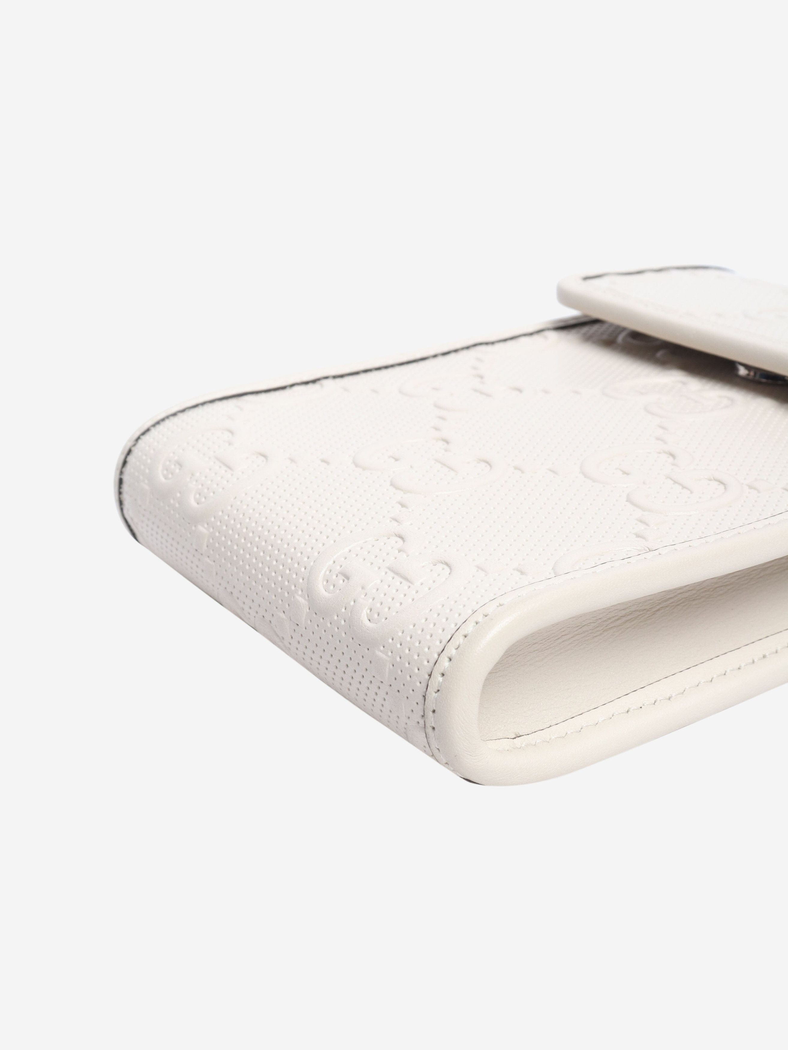 Gucci Cream GG embossed leather mini flap crossbody bag Size ONE SIZE - 6 Thumbnail