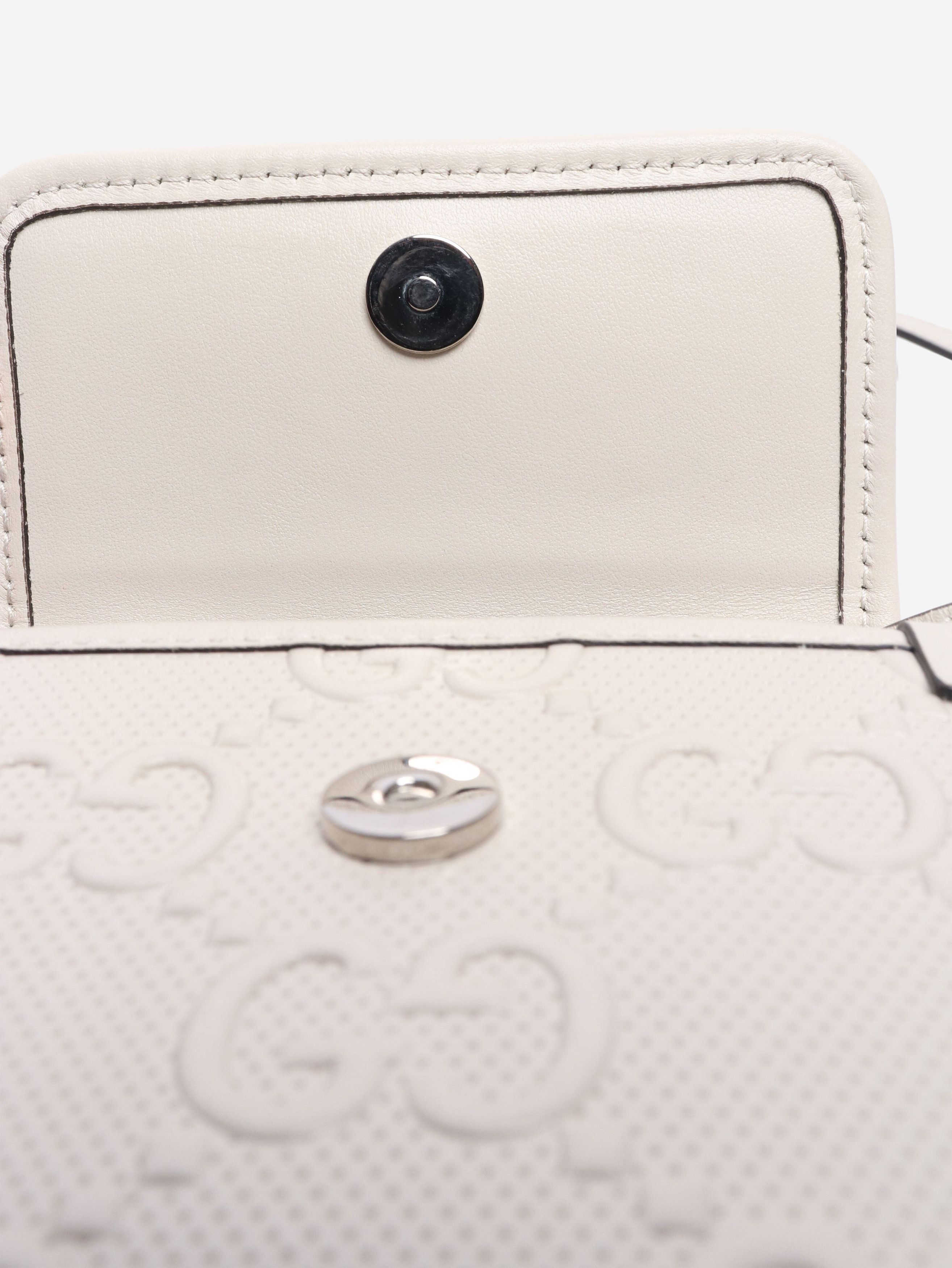 Gucci Cream GG embossed leather mini flap crossbody bag Size ONE SIZE - 4 Thumbnail
